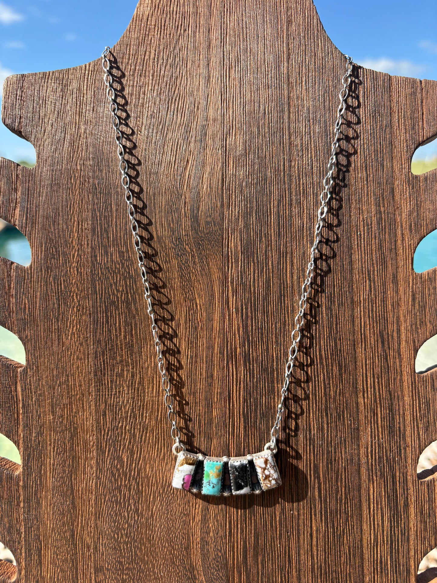 Mix Stone Bar Necklace