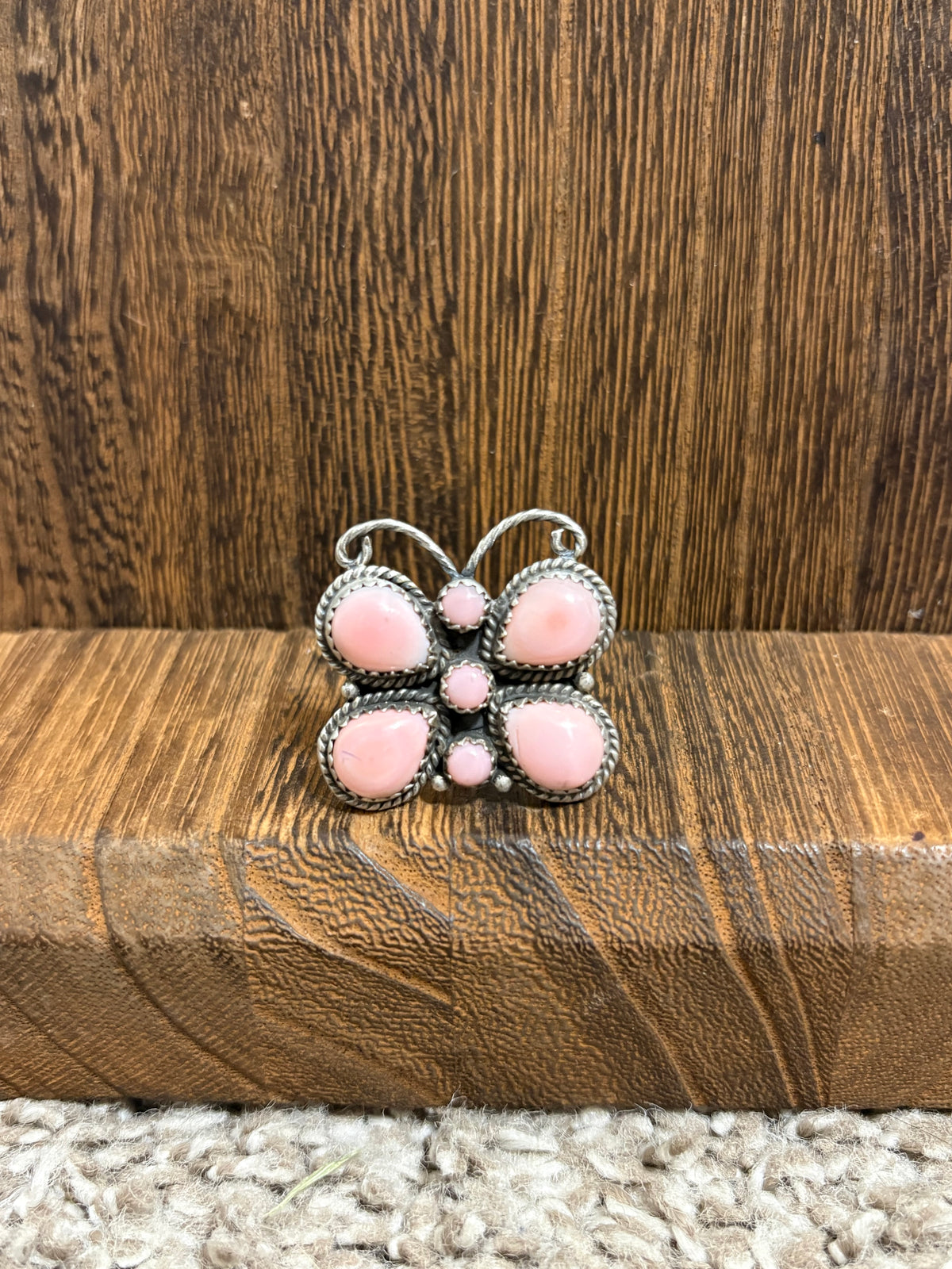 All Pink Conch Butterfly Ring