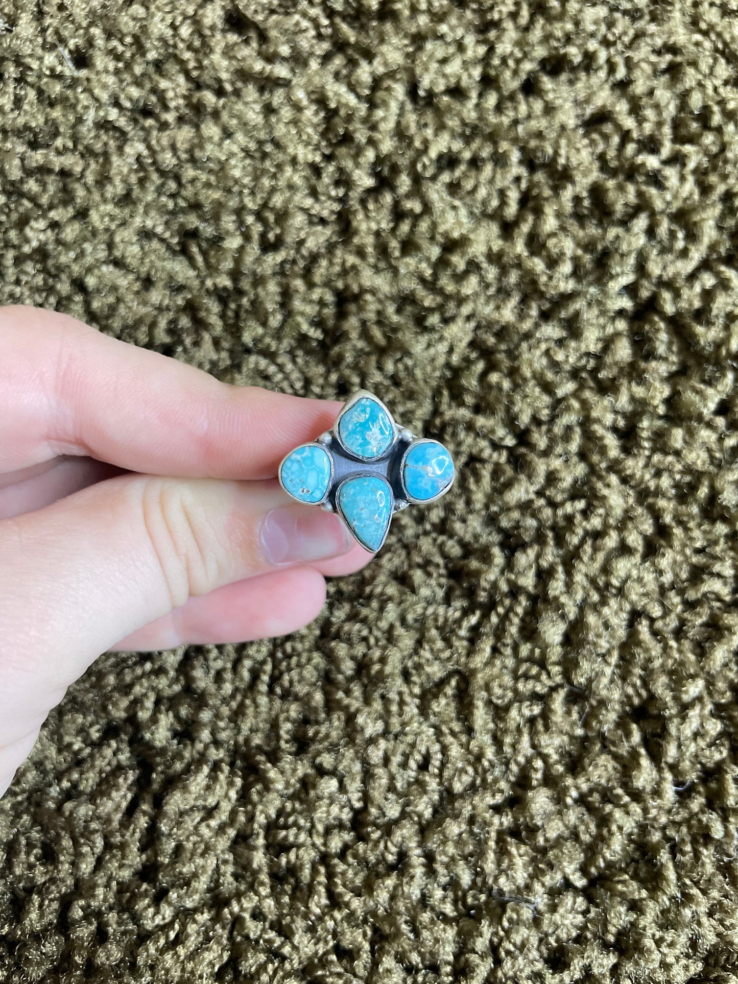 White Water Adjustable 4 Stone Cluster Ring