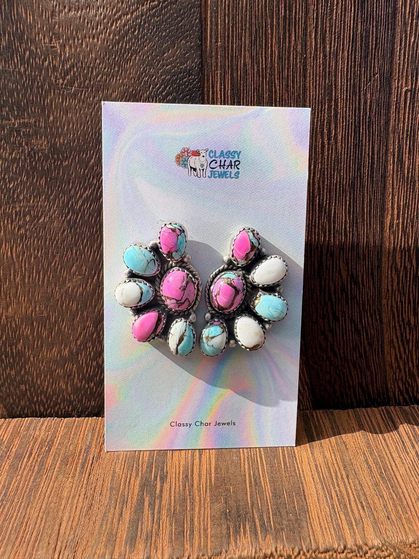 XL Cotton Candy Half Cluster Studs