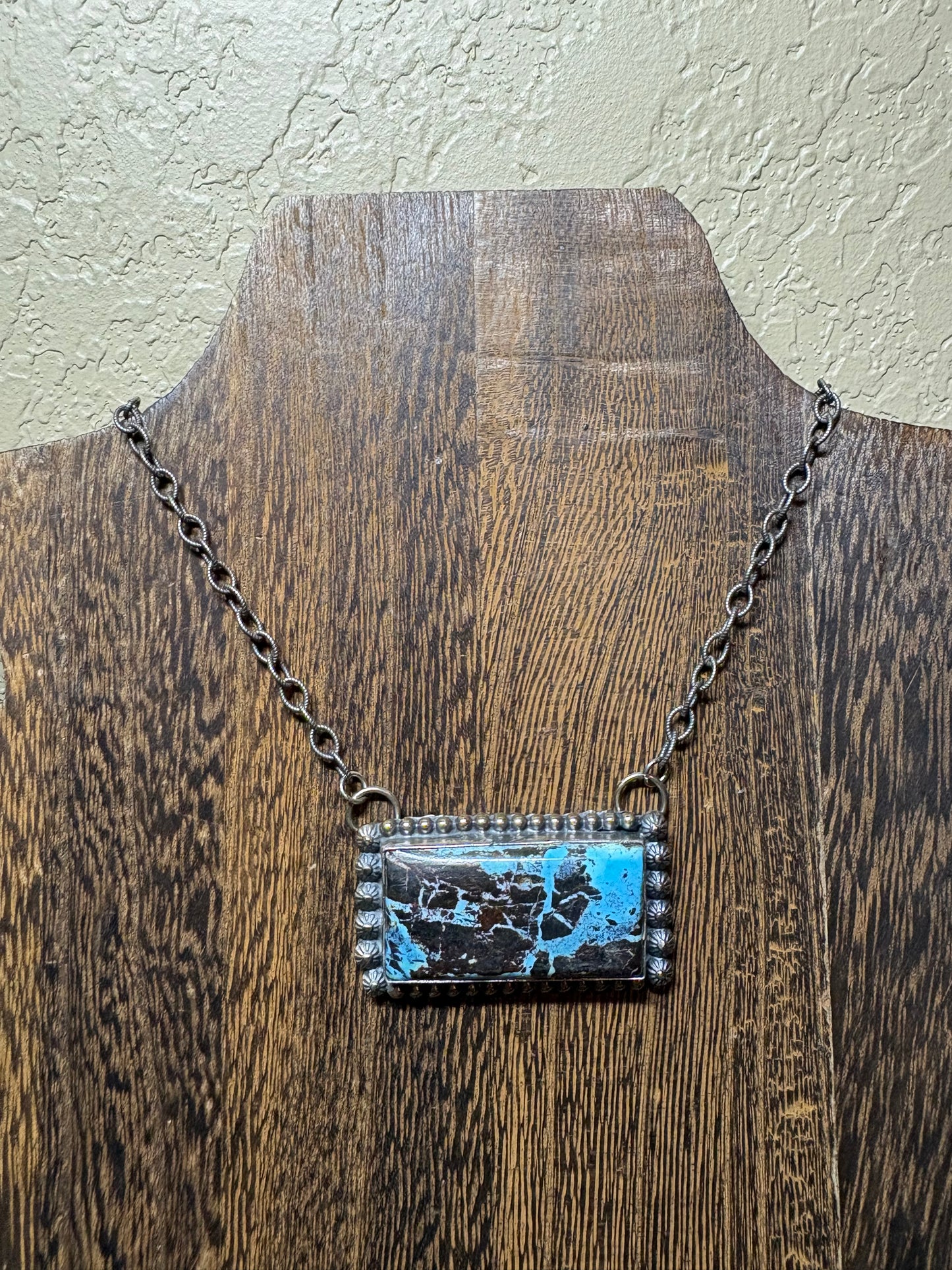 Navajo Handmade STATEMENT Blackjack Bar Necklace
