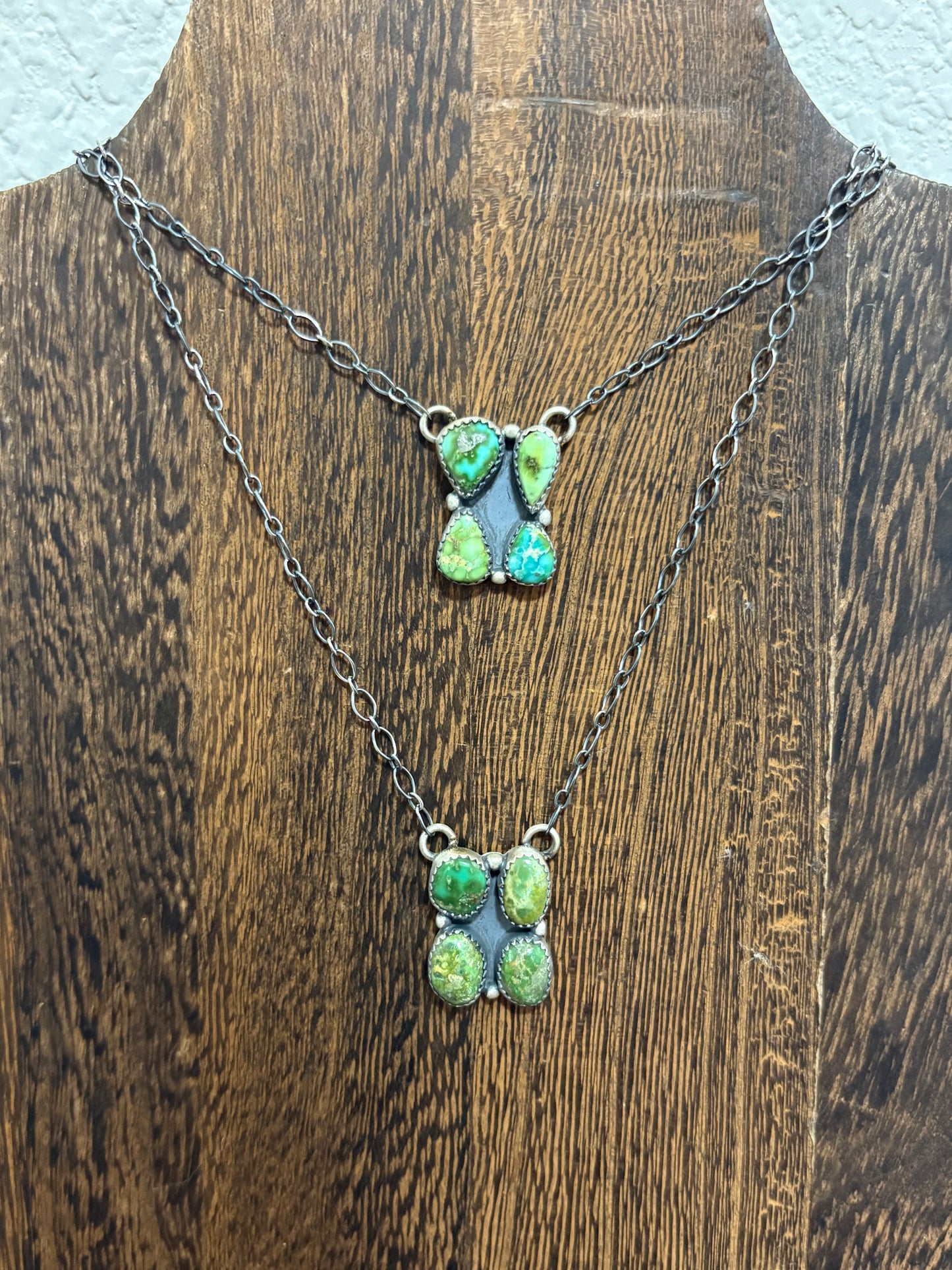 Sonoran Gold 4 Stone Cluster Bar Necklace