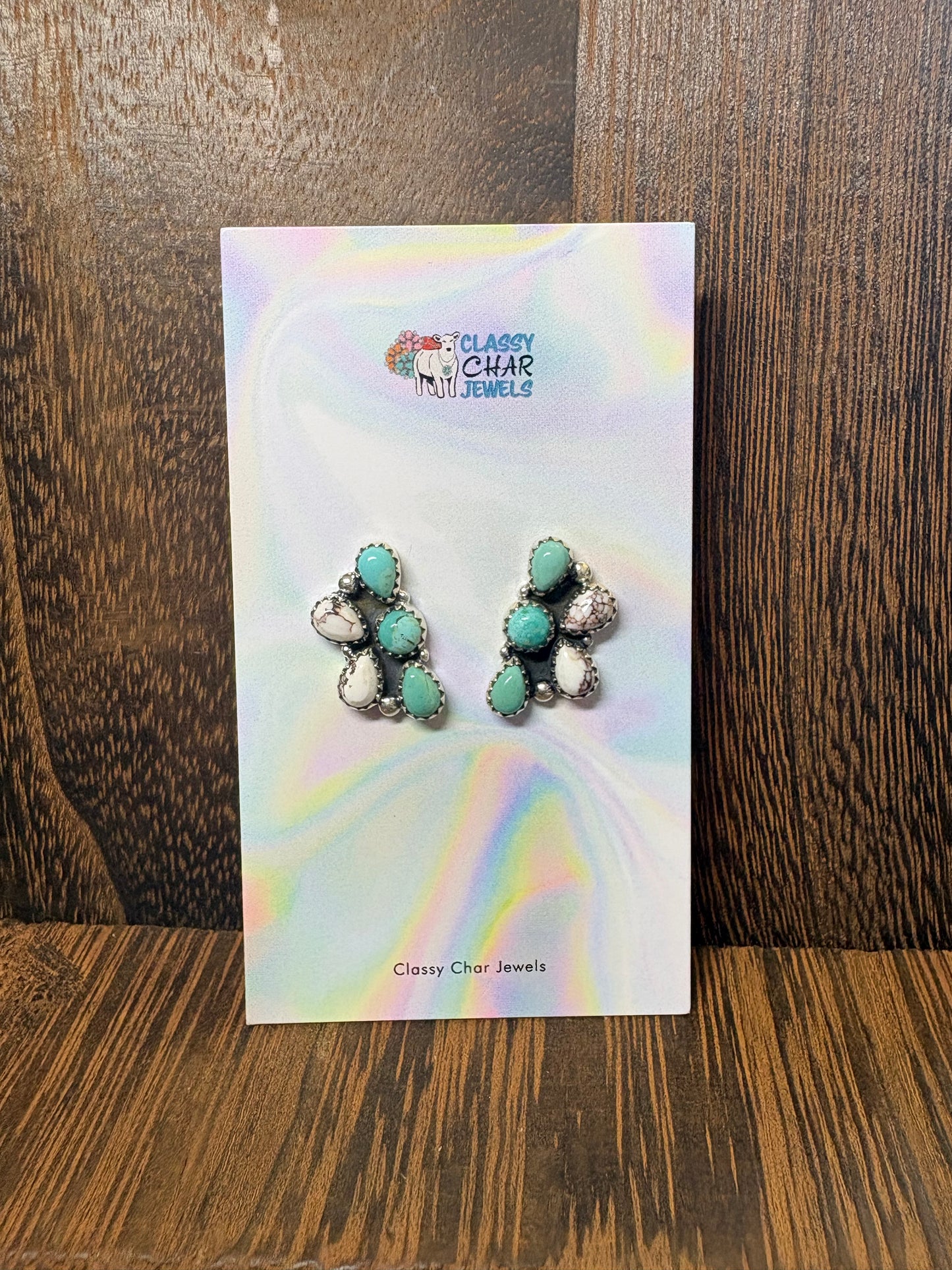 Kingman & Wild Horse Half Cluster Studs
