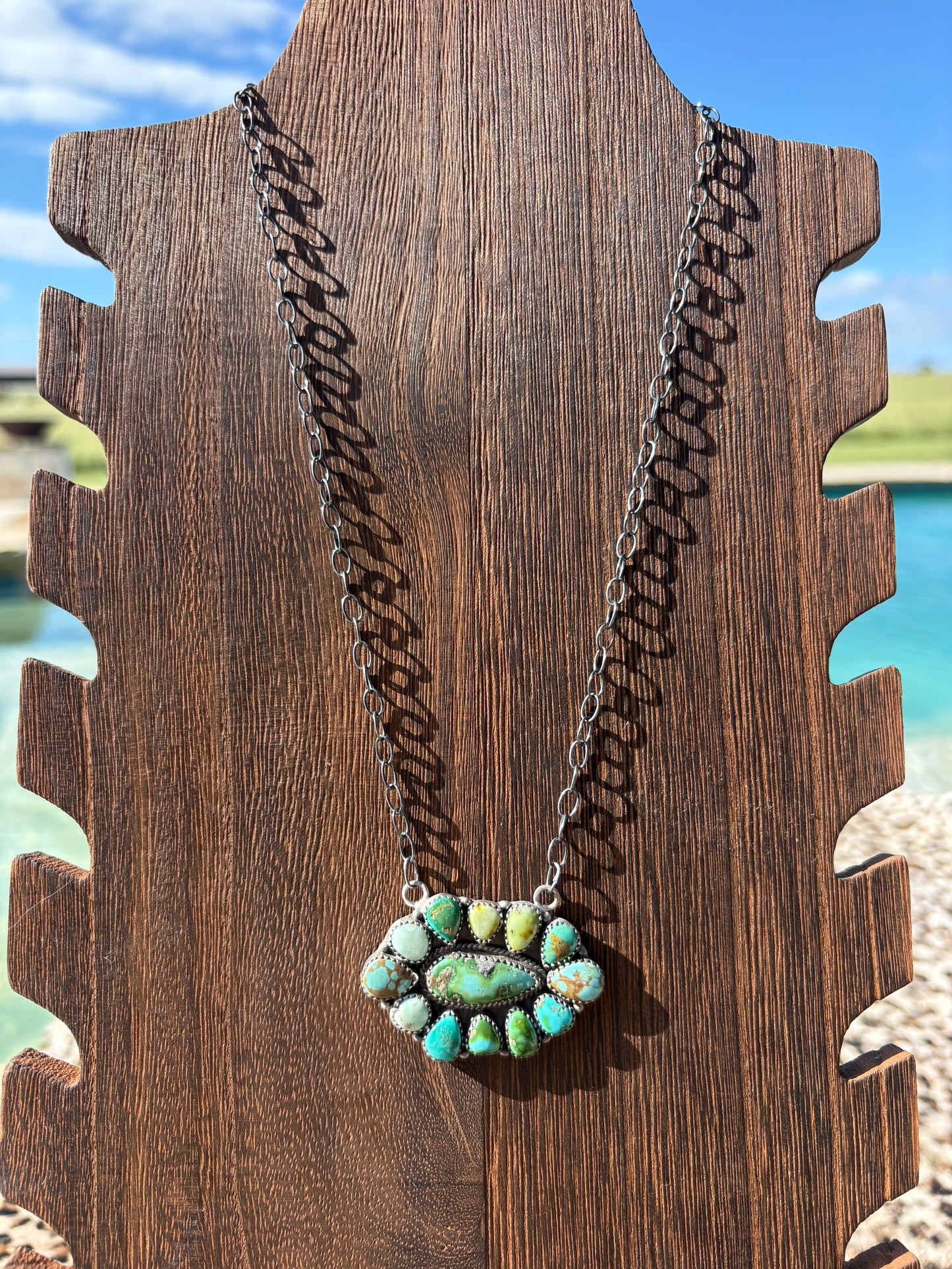 Mix Stone Statement Cluster Necklace