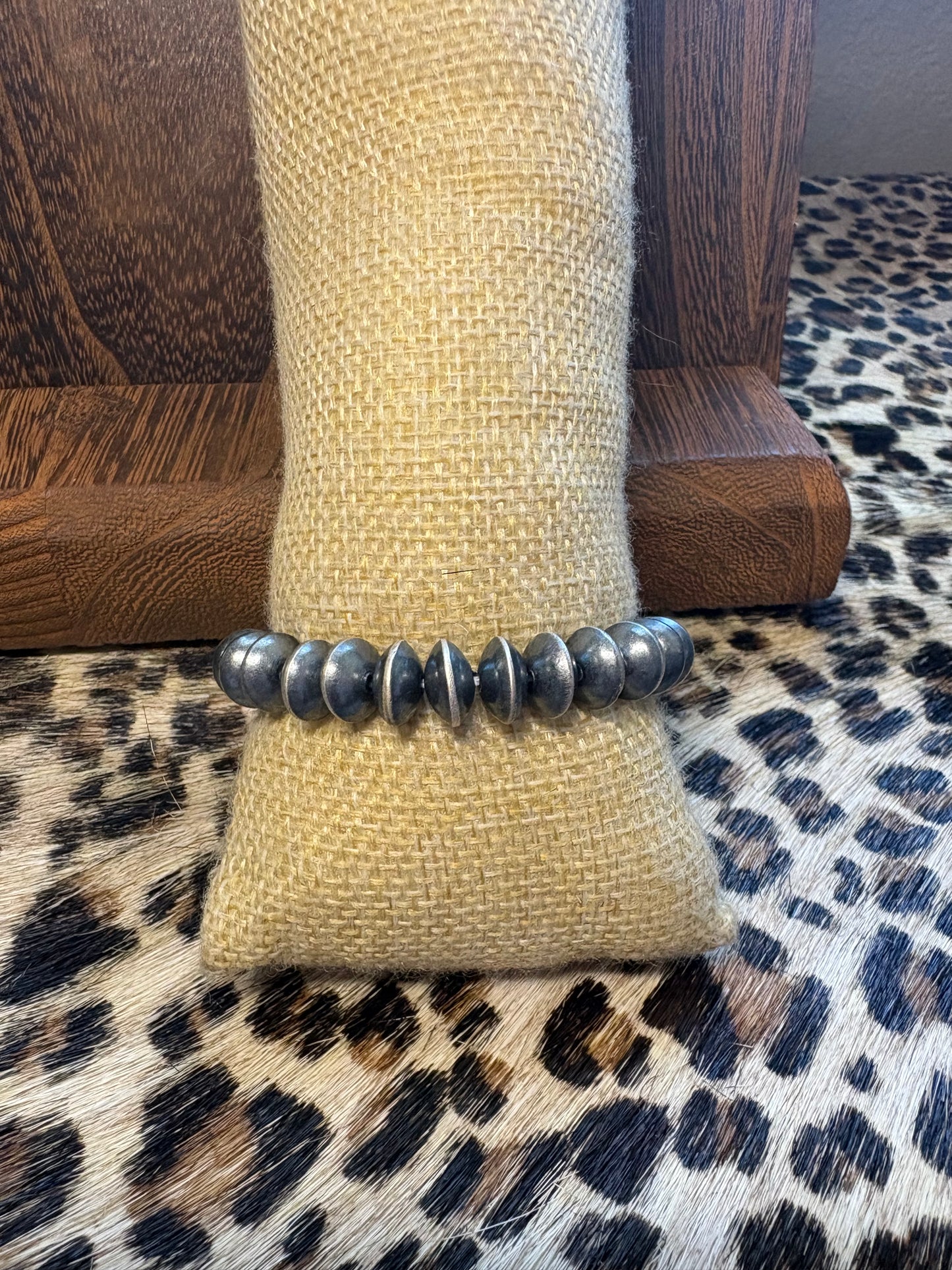 10mm Sterling Saucer Stretch Bracelet