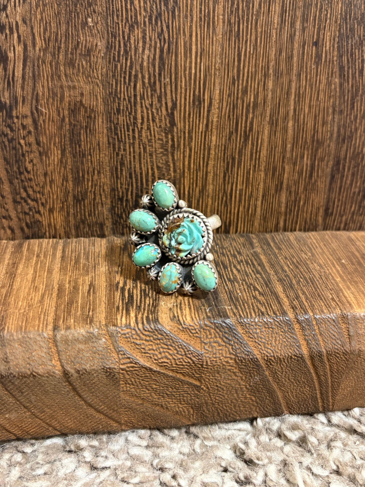 Kingman Rose Half Cluster Ring