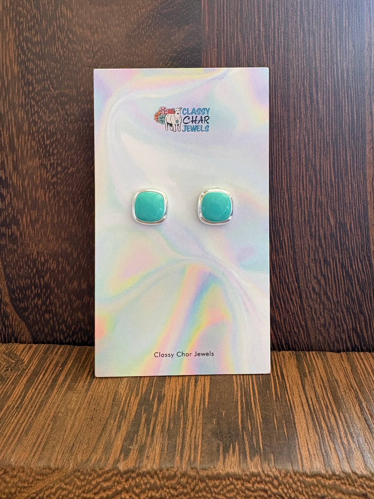 Everyday Square Turquoise Studs