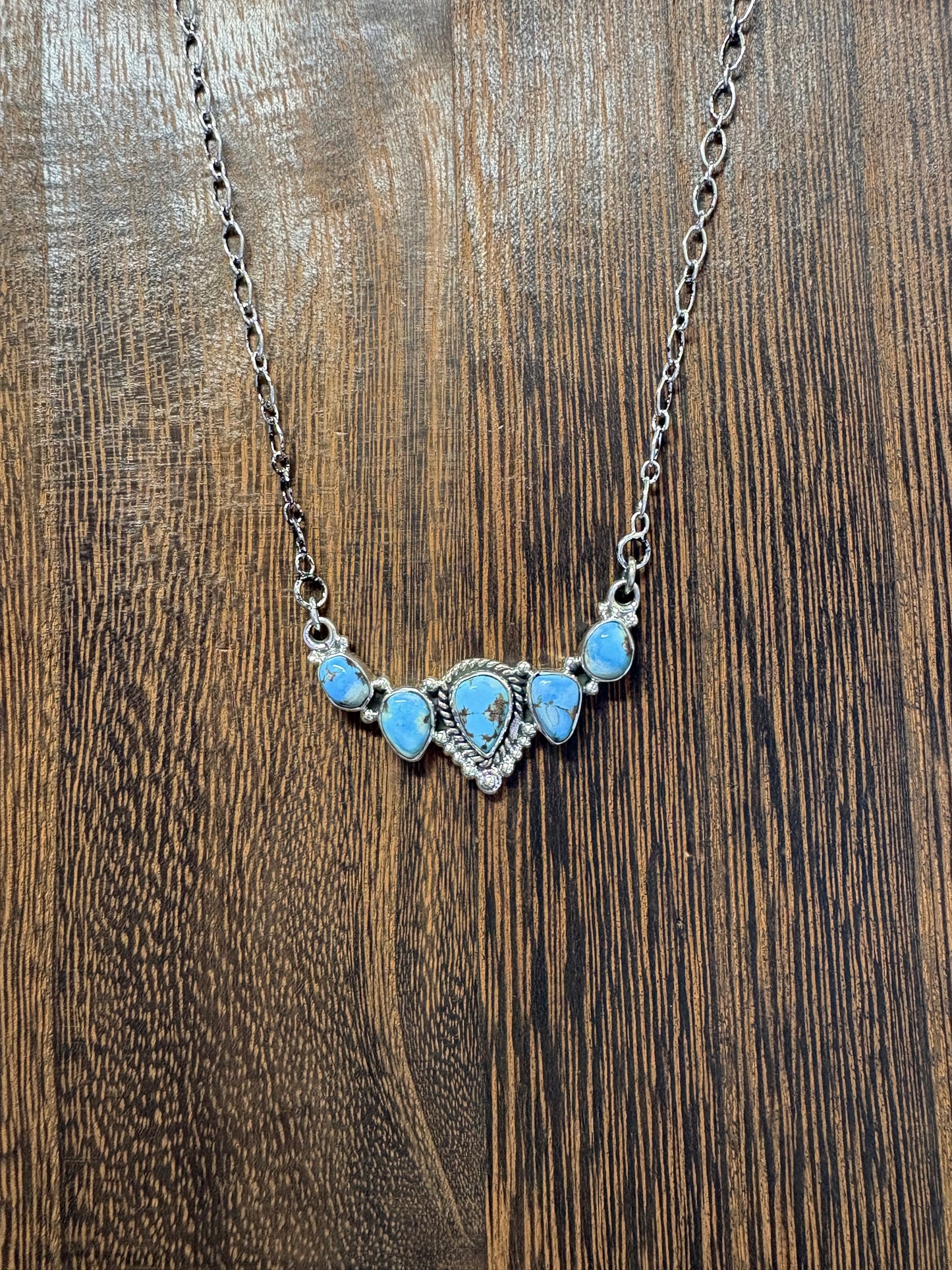 Golden Hills 5 Stone Bar Necklace #2