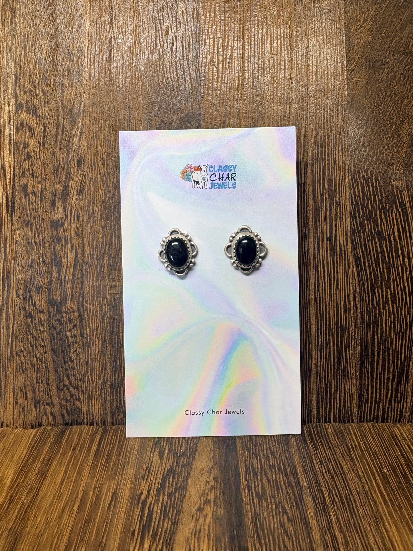 Black Onyx Detail Studs