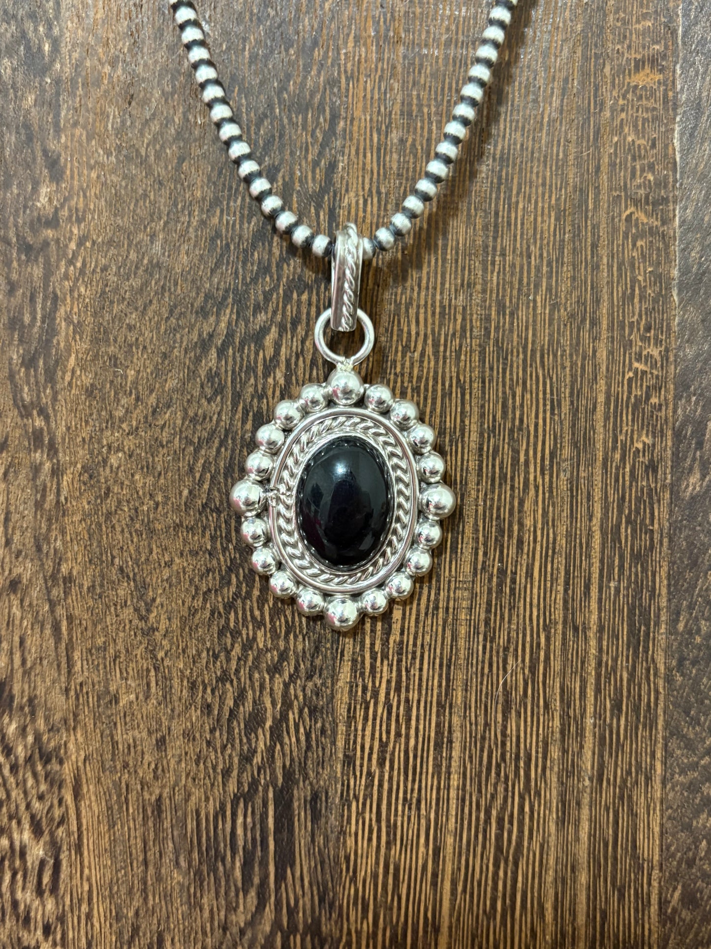 Large Black Onyx Detail Pendant