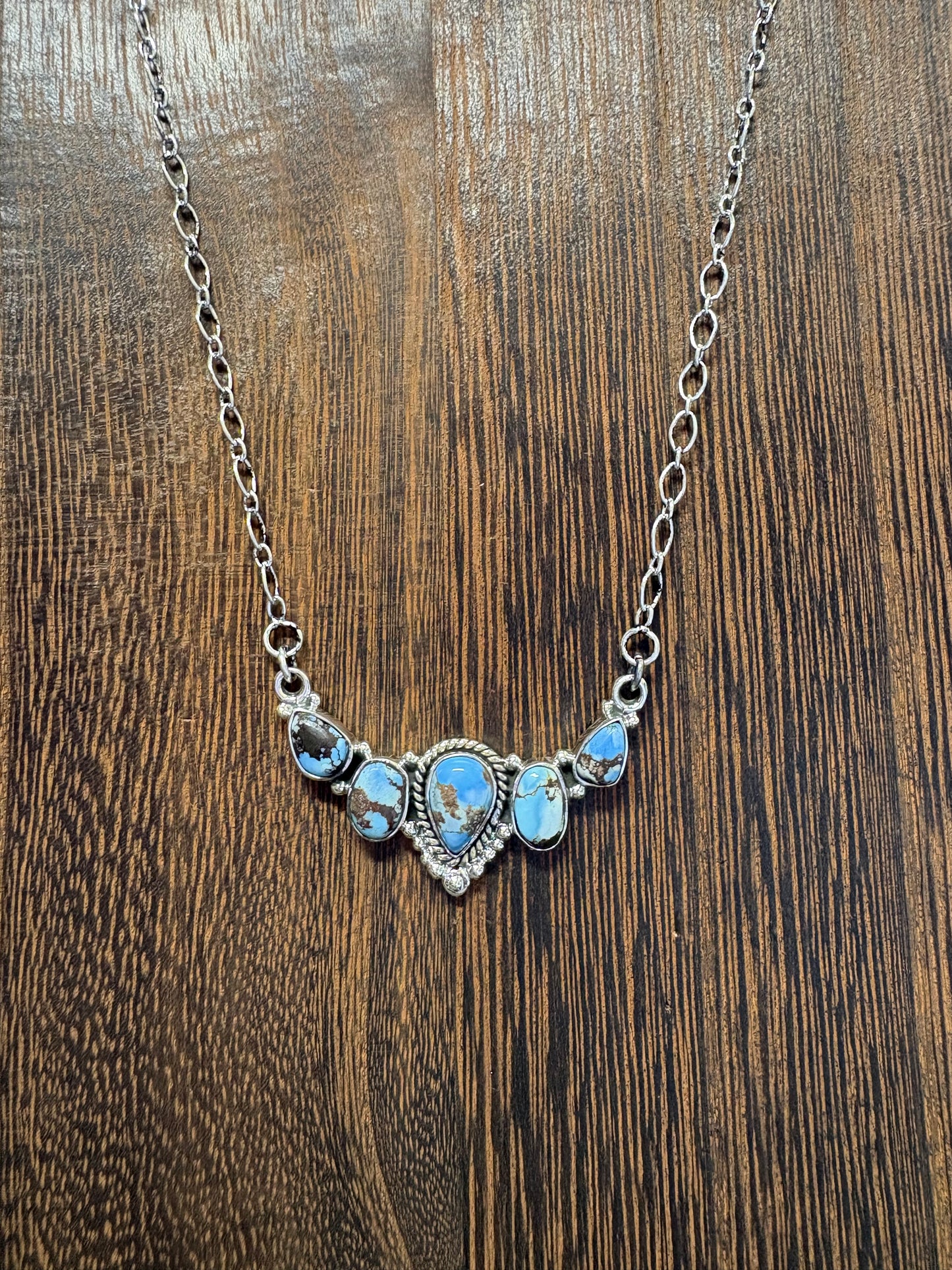 Golden Hills 5 Stone Bar Necklace #4