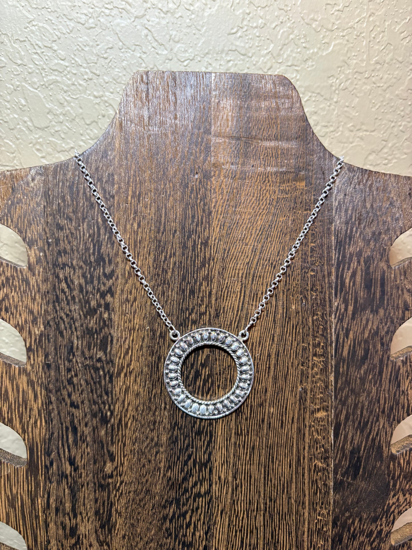 All Sterling Circle Dot Necklace