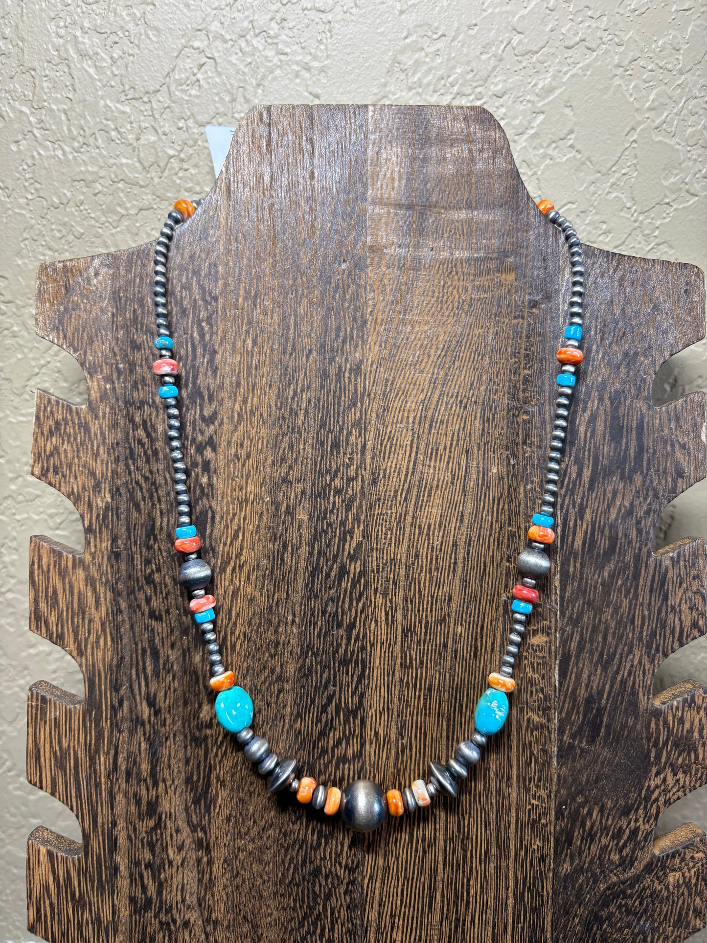 16” + 2” Native Made Multi Stone Pearl Necklace
