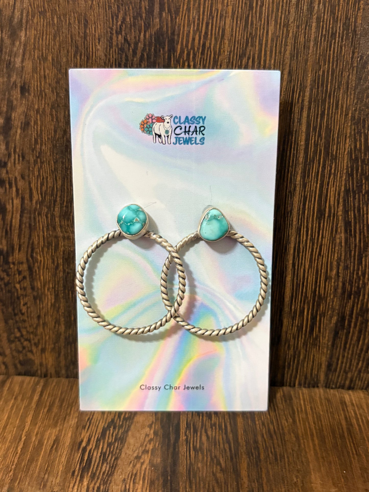 White Water Twist Hoop Earrings