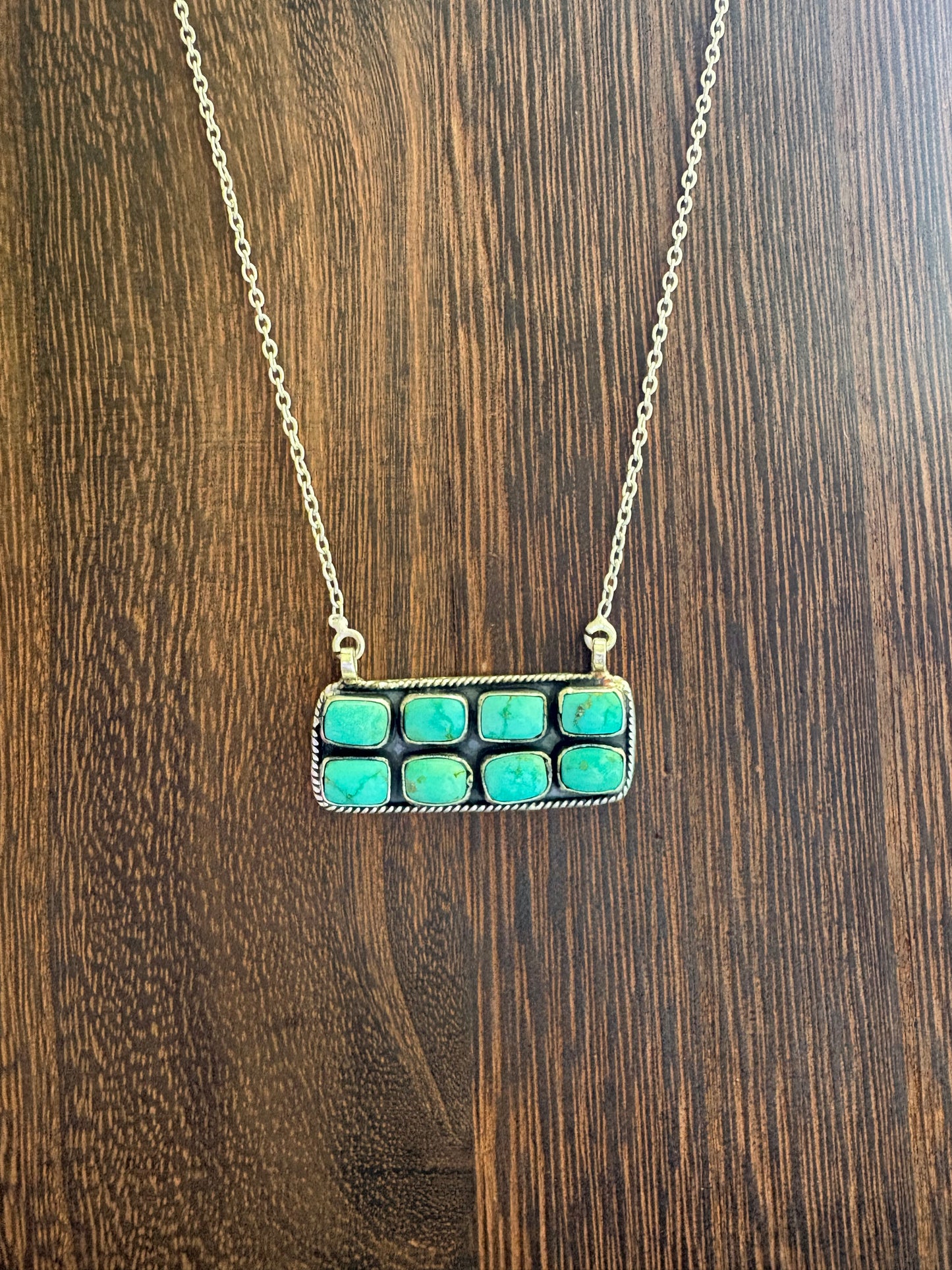 Emerald Valley 8 Stone Bar Necklace