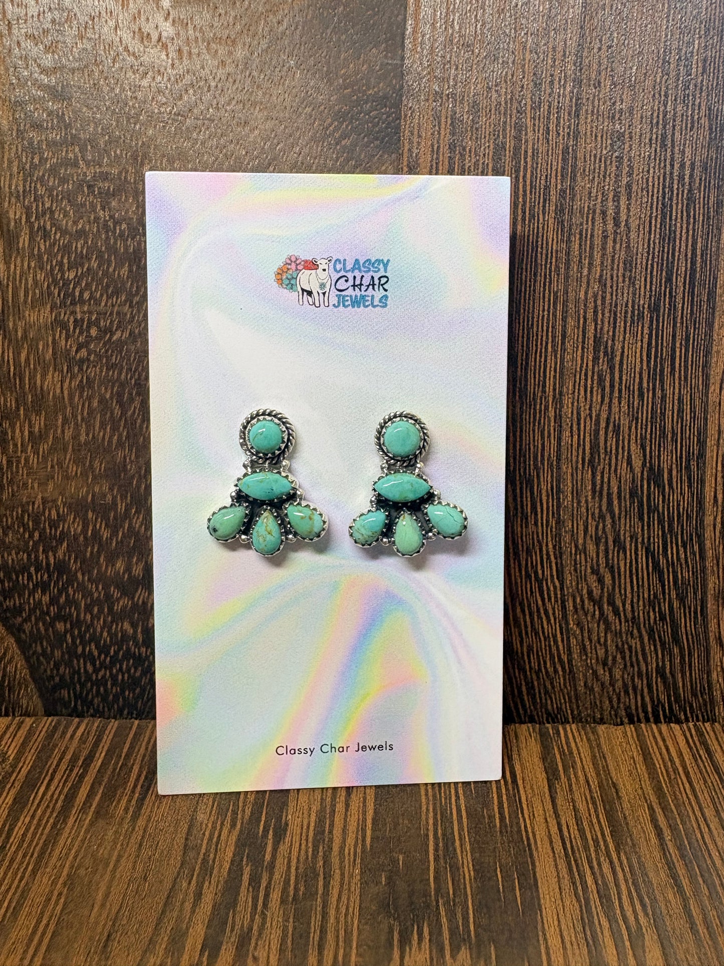 Kingman 5 Stone Cluster Earrings
