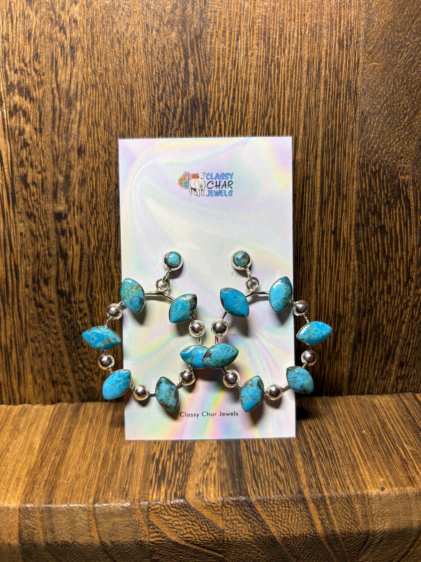 Turquoise Dot Full Circle Earrings