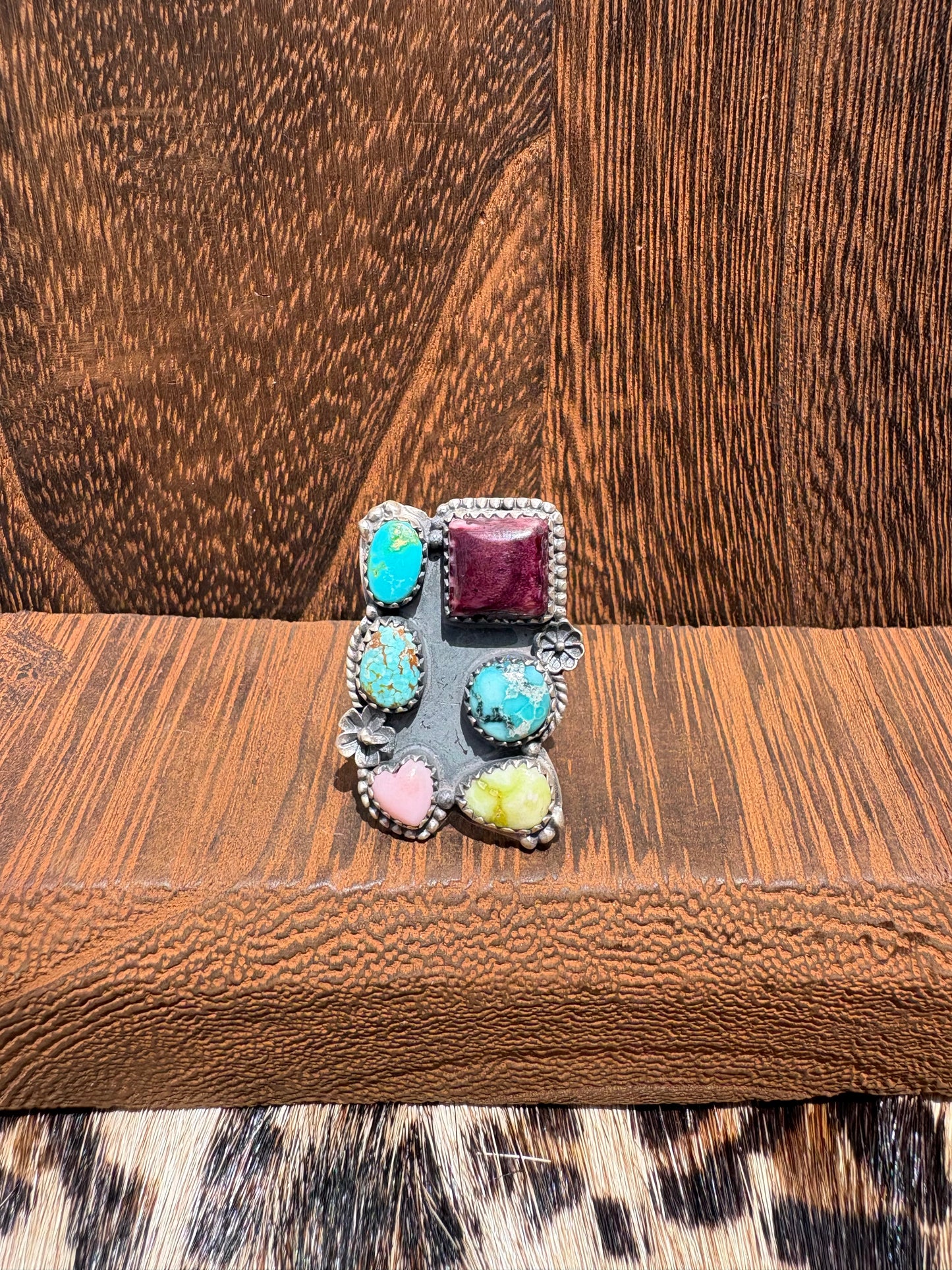 Mix Stone 6 Stone Cluster Ring #2