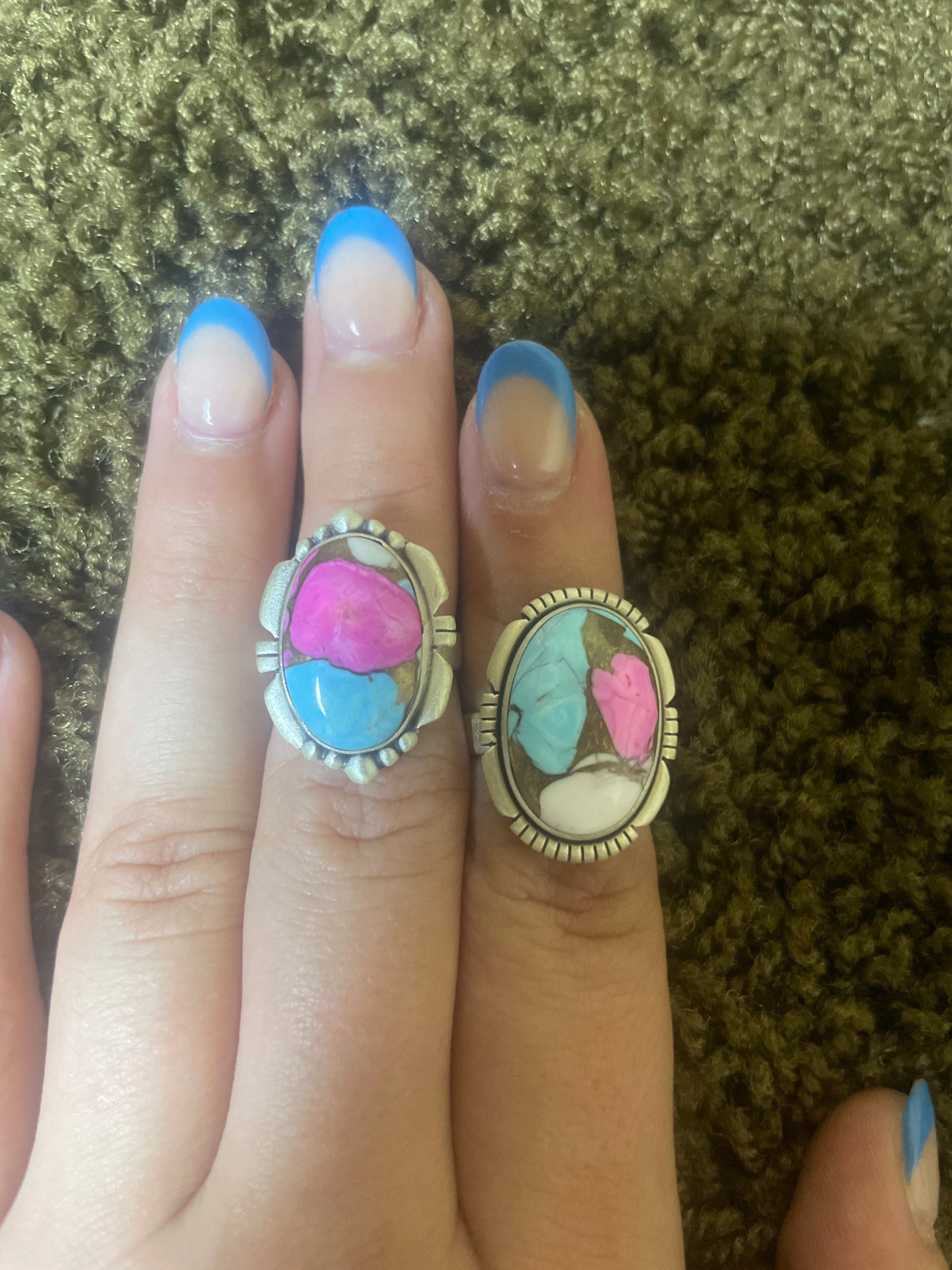 Cotton Candy Single Stone Adjustable Ring