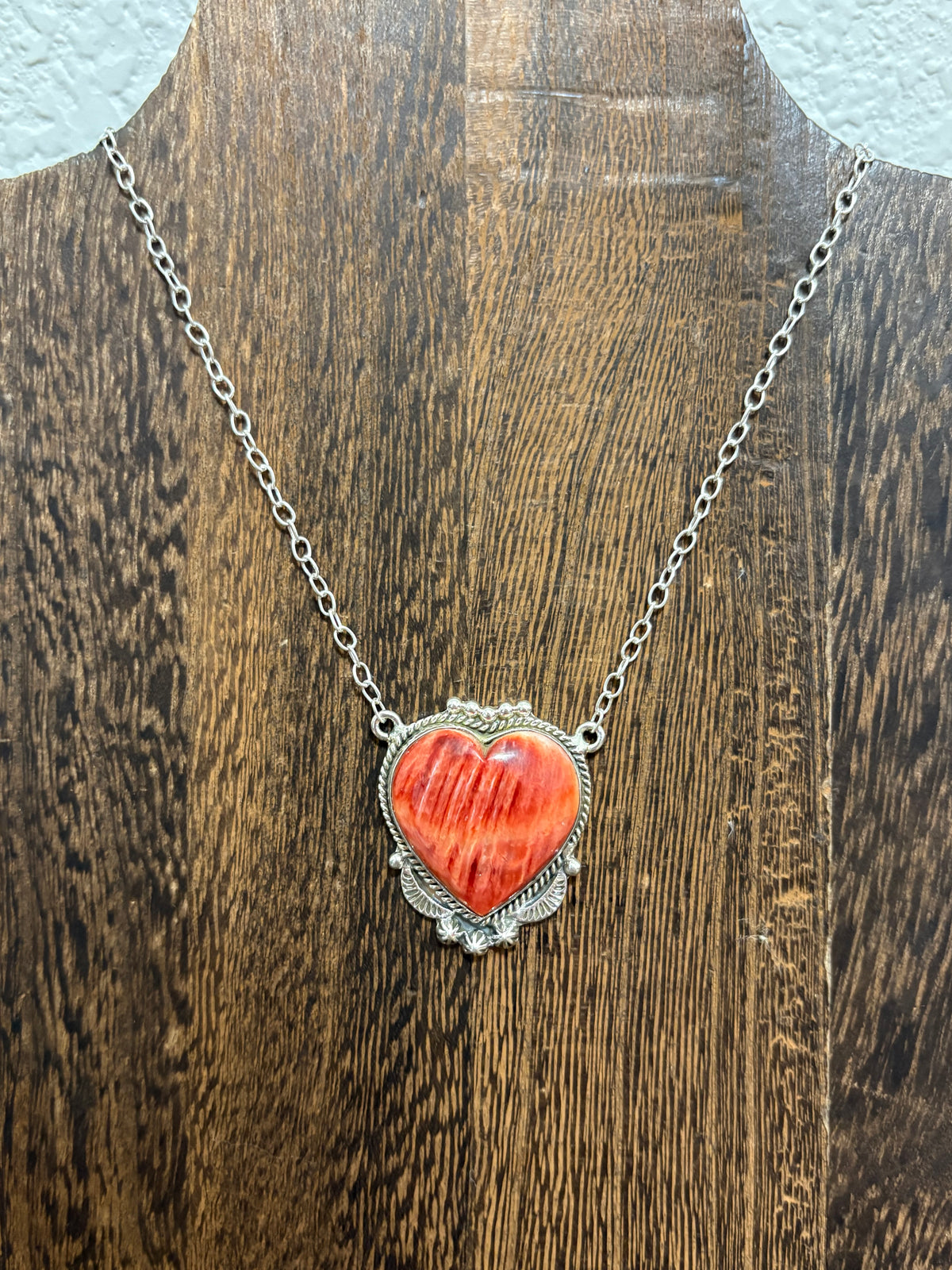 Red Spiny Heart Necklace