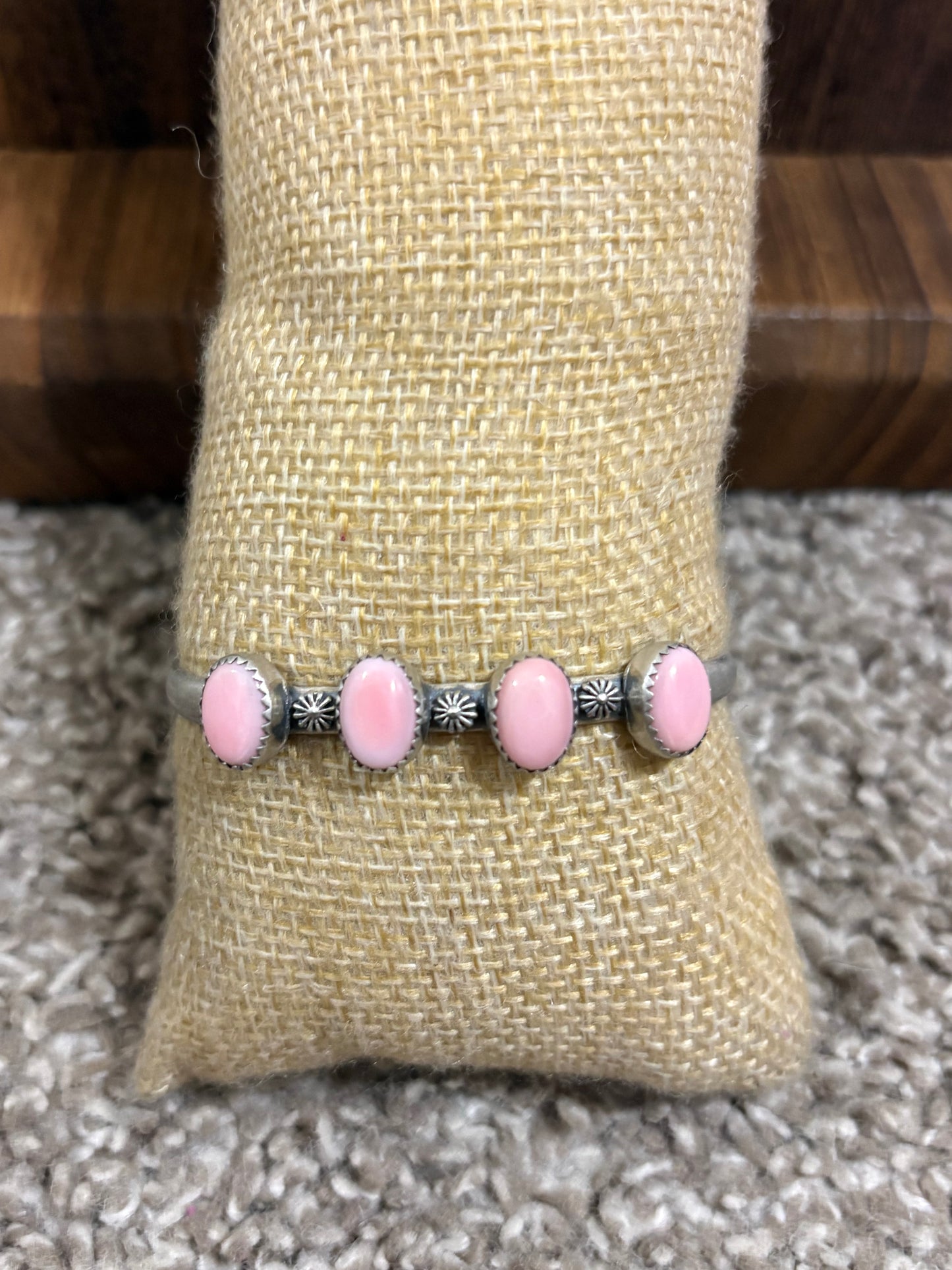 Pink Conch 4 Stone Cuff