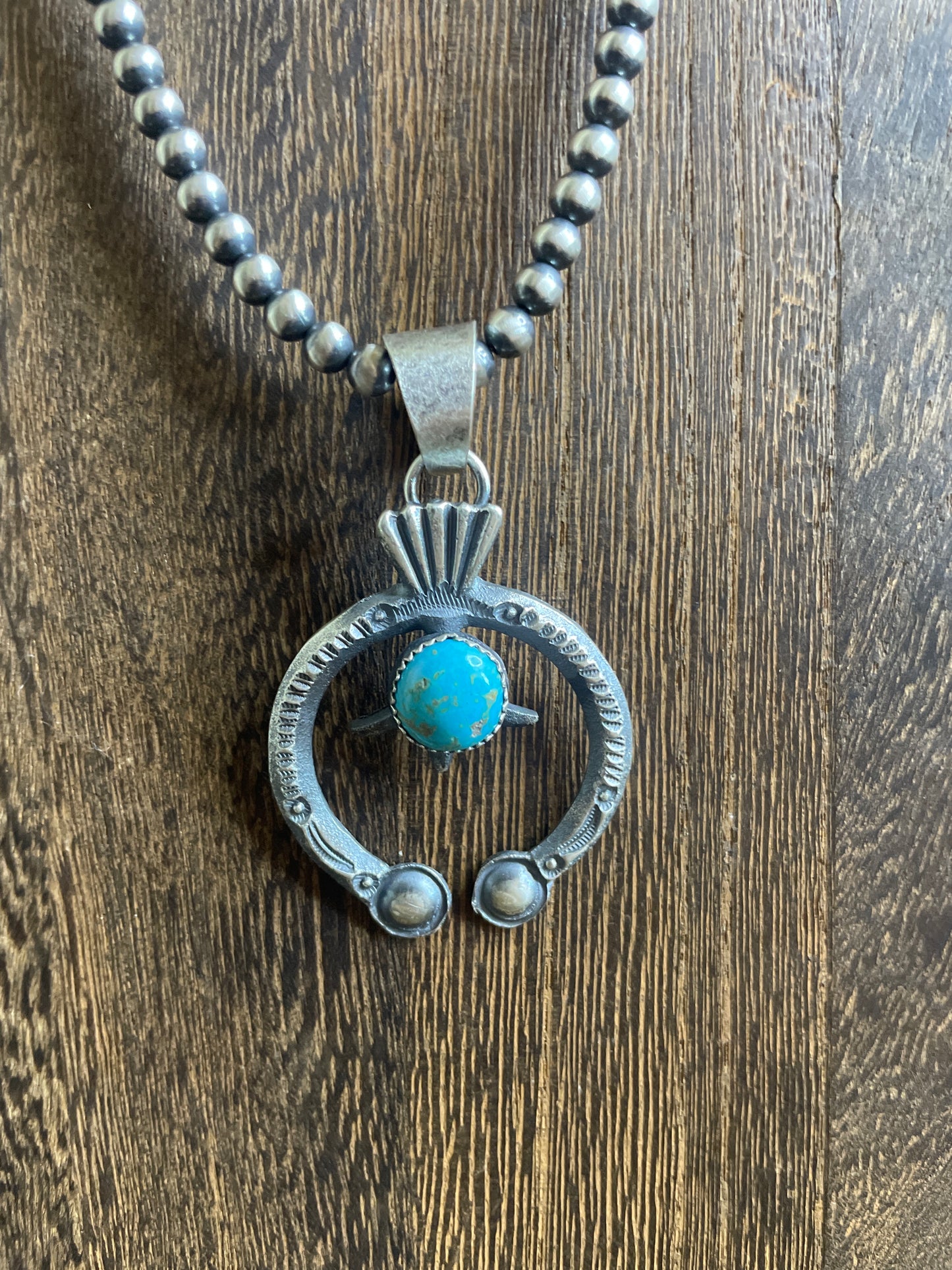 Navajo Handmade Kingman Naja Pendant