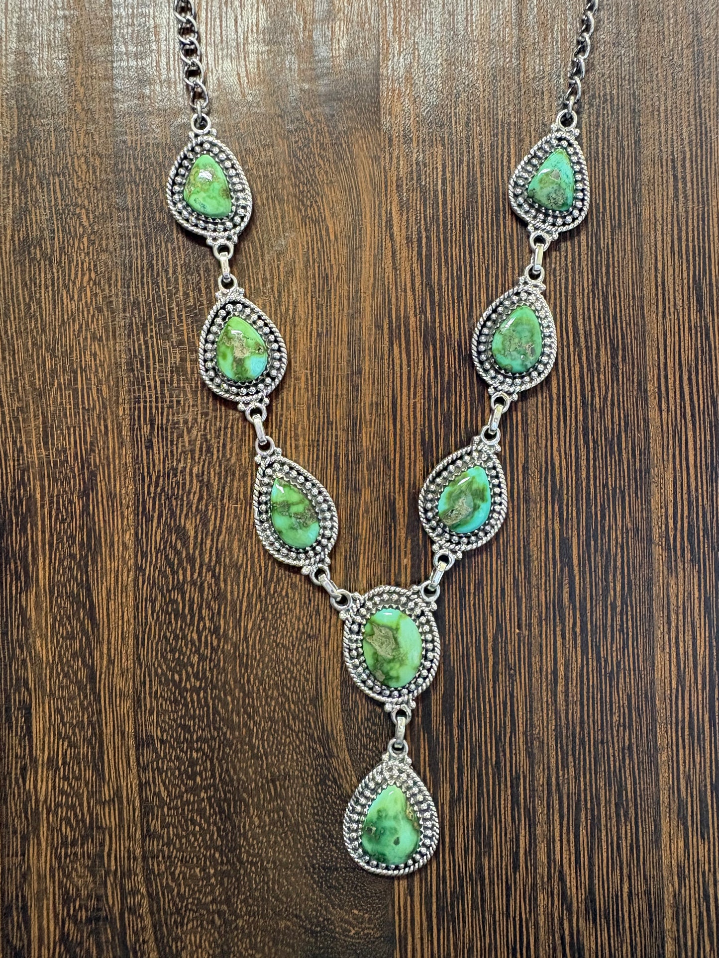 STATEMENT 8 Stone Sonoran Gold Lariat Necklace