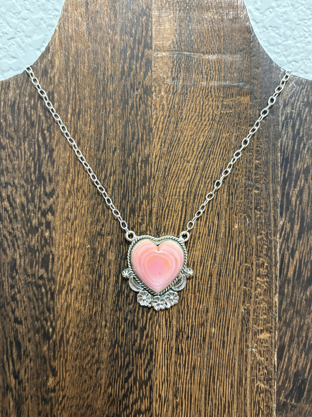 Pink Conch Heart Necklace