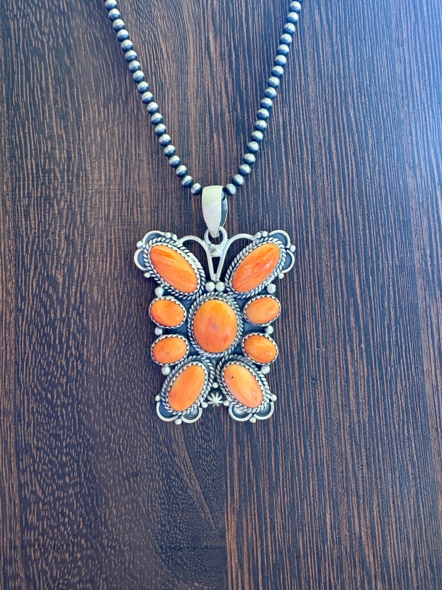 XL Orange Spiny Butterfly Pendant