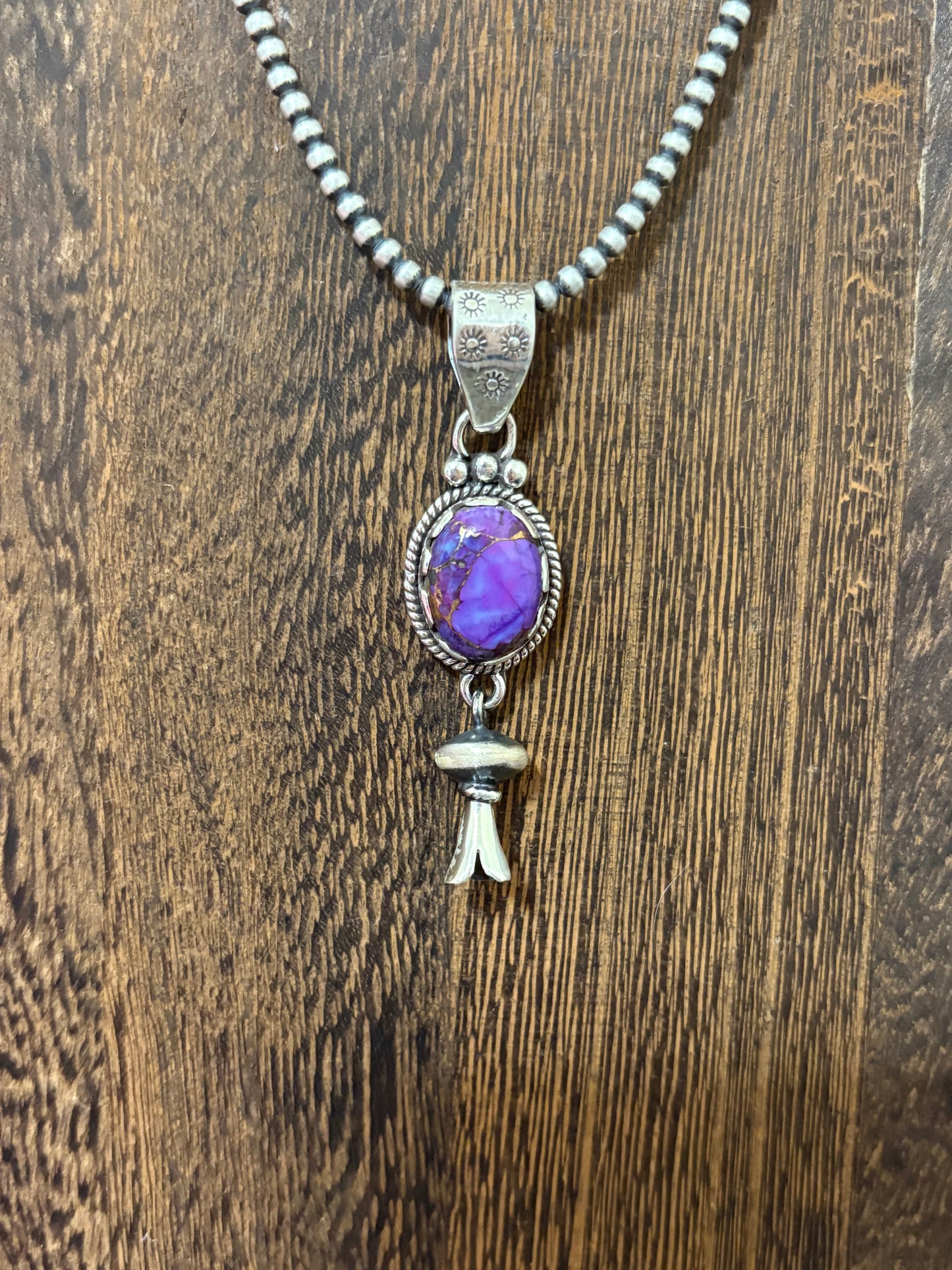 Purple Mojave Squash Blossom Pendant