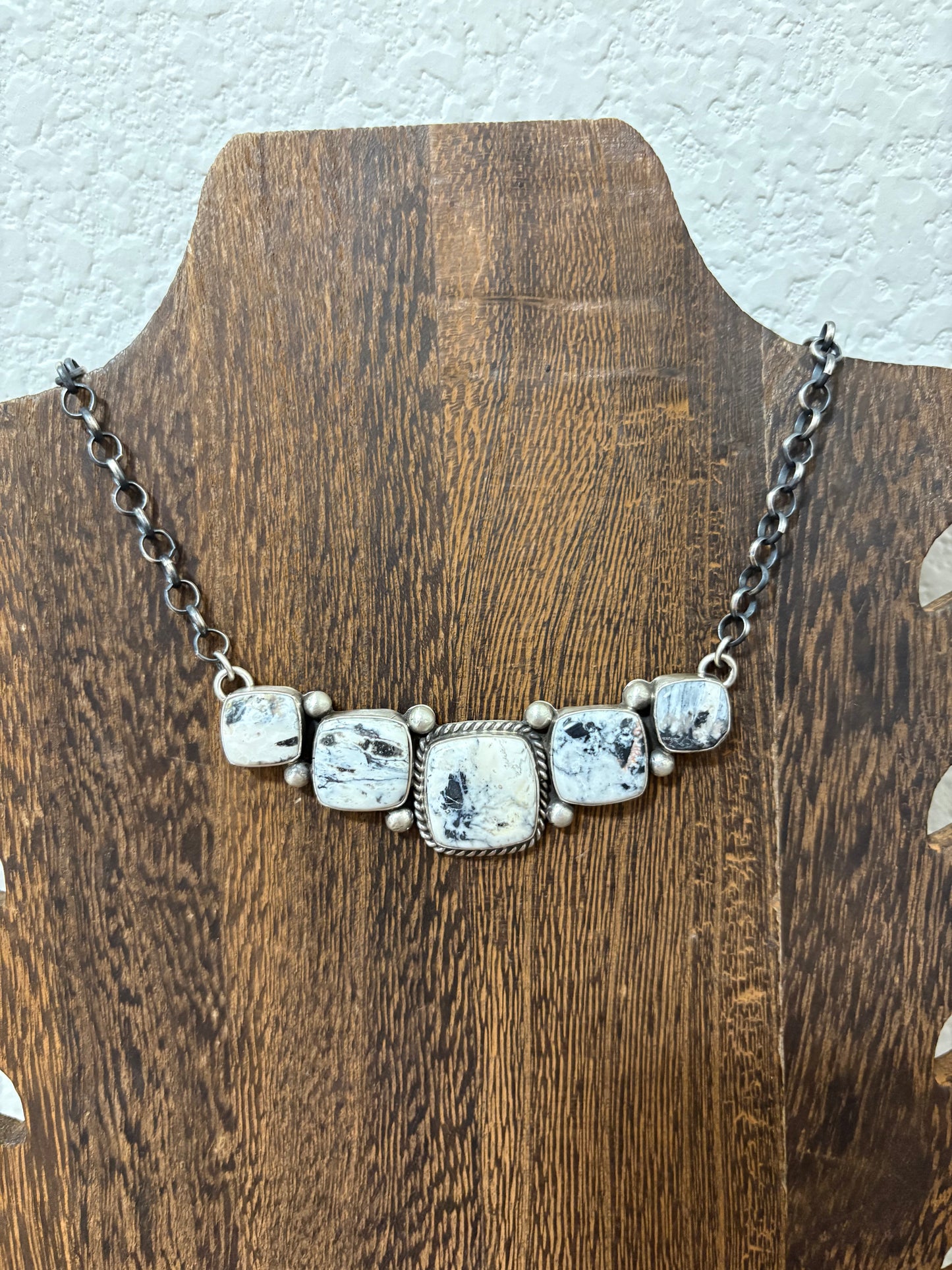 Navajo Handmade Statement White Buffalo Bar