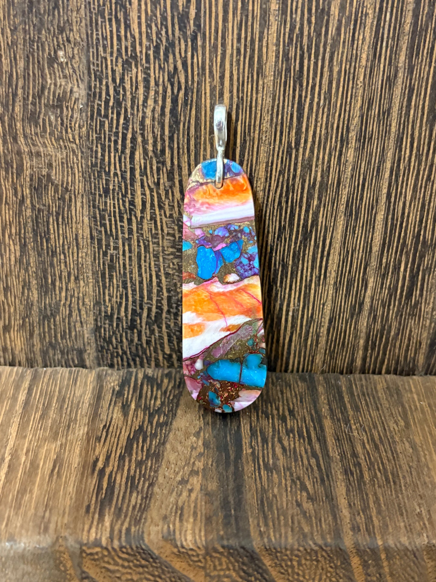 Pink Dahlia Slab Pendant