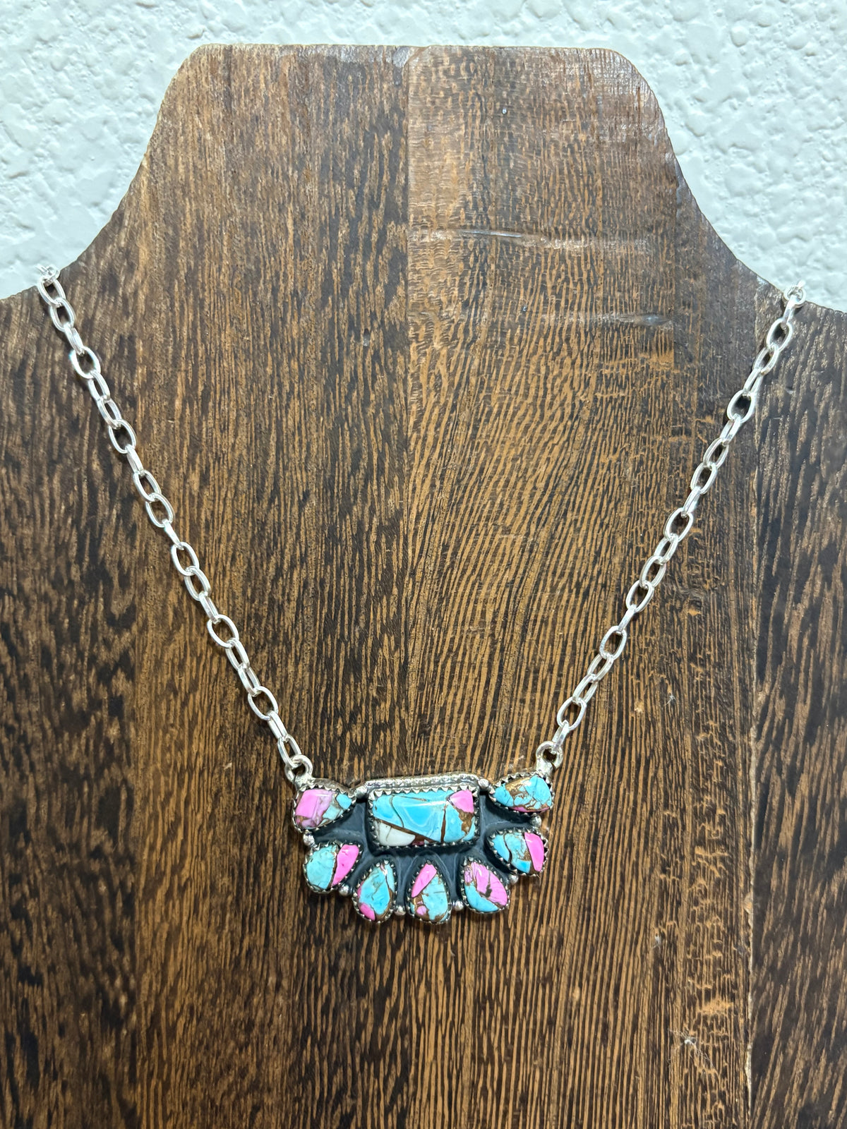 Cotton Candy Half Cluster Necklace