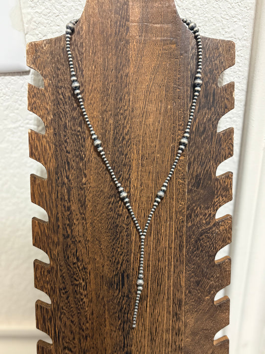 18” + 2” 3-6mm Sterling Pearl Lariat Necklace