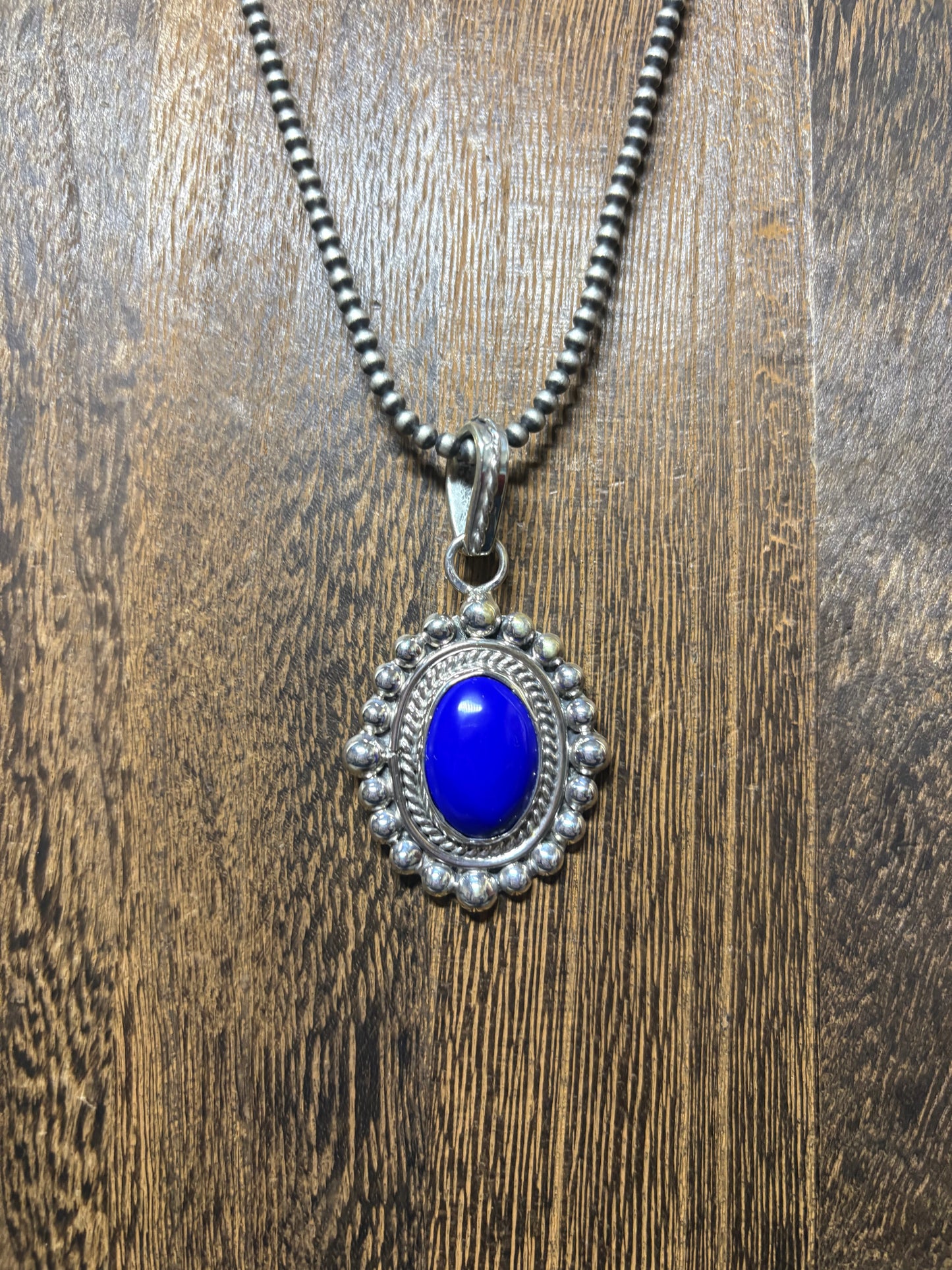 Blue Lapis Oval Detail Pendant