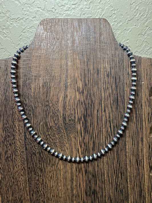 14” + 2” 4 & 5mm Alternating Sterling Pearls