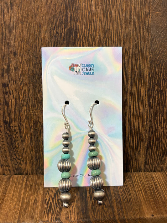 Pearl and Turquoise Dangle Earrings