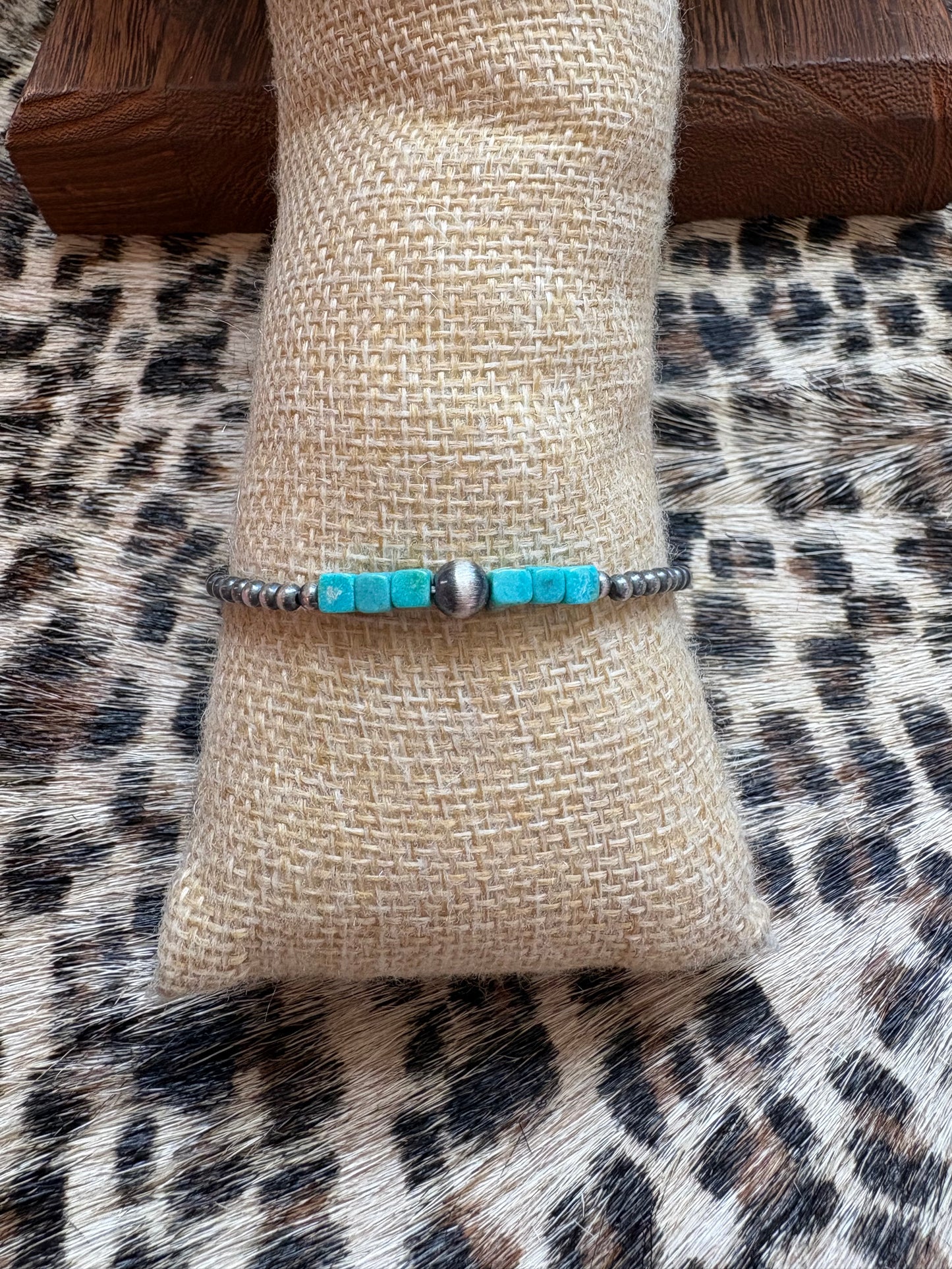 Turquoise Square Stretch Bracelet