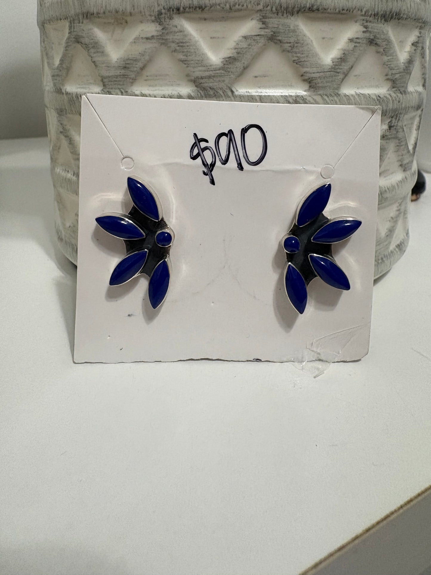 Blue Lapis Half Cluster Fan Studs