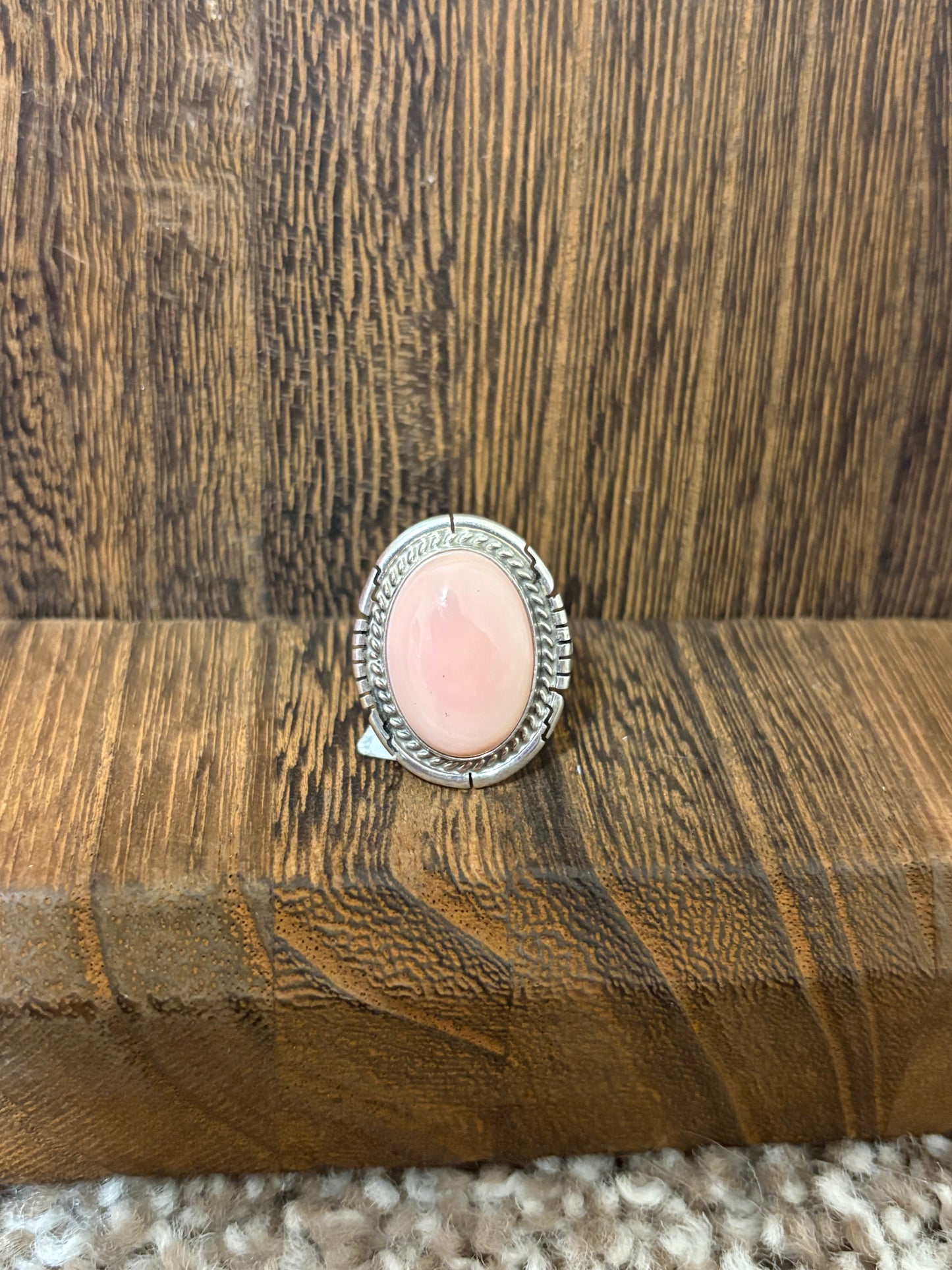 Navajo Handmade Pink Conch Ring