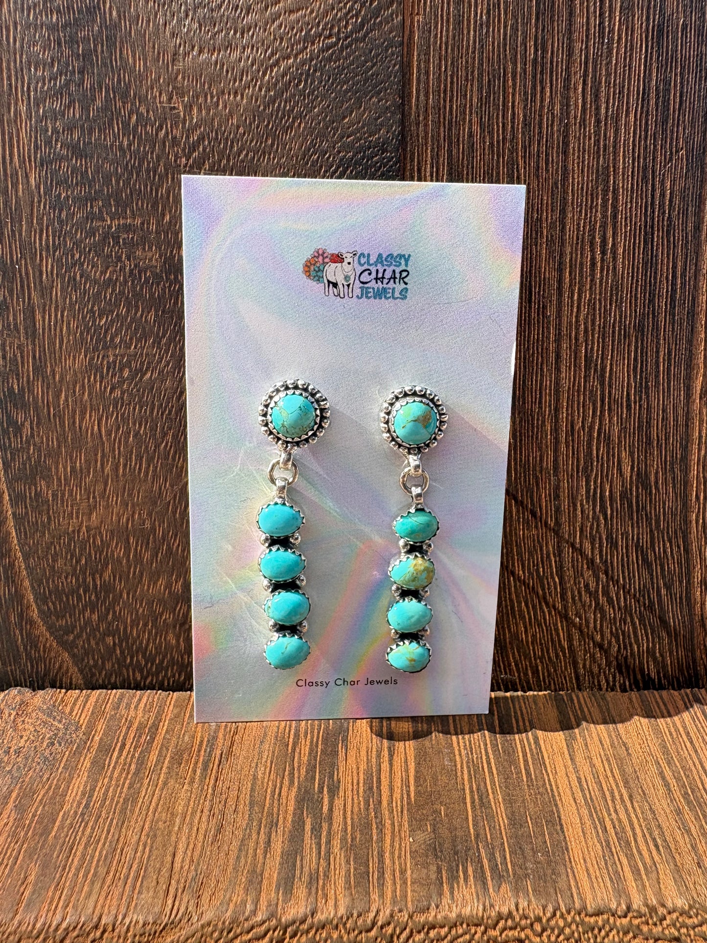 Kingman 5 Stone Stud Dangles