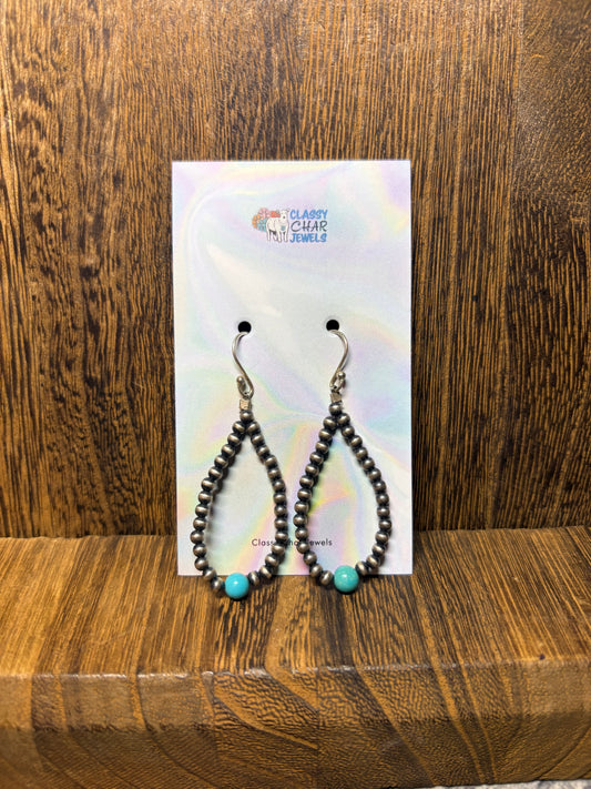 Sterling Pearl Hoop Earrings