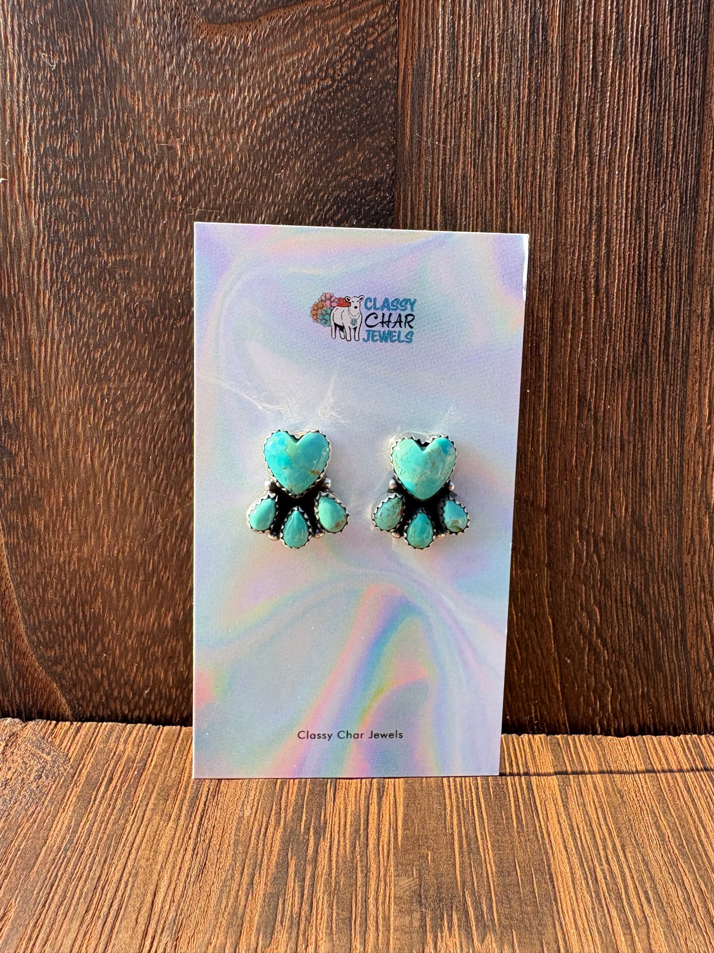 Kingman Heart Cluster Studs