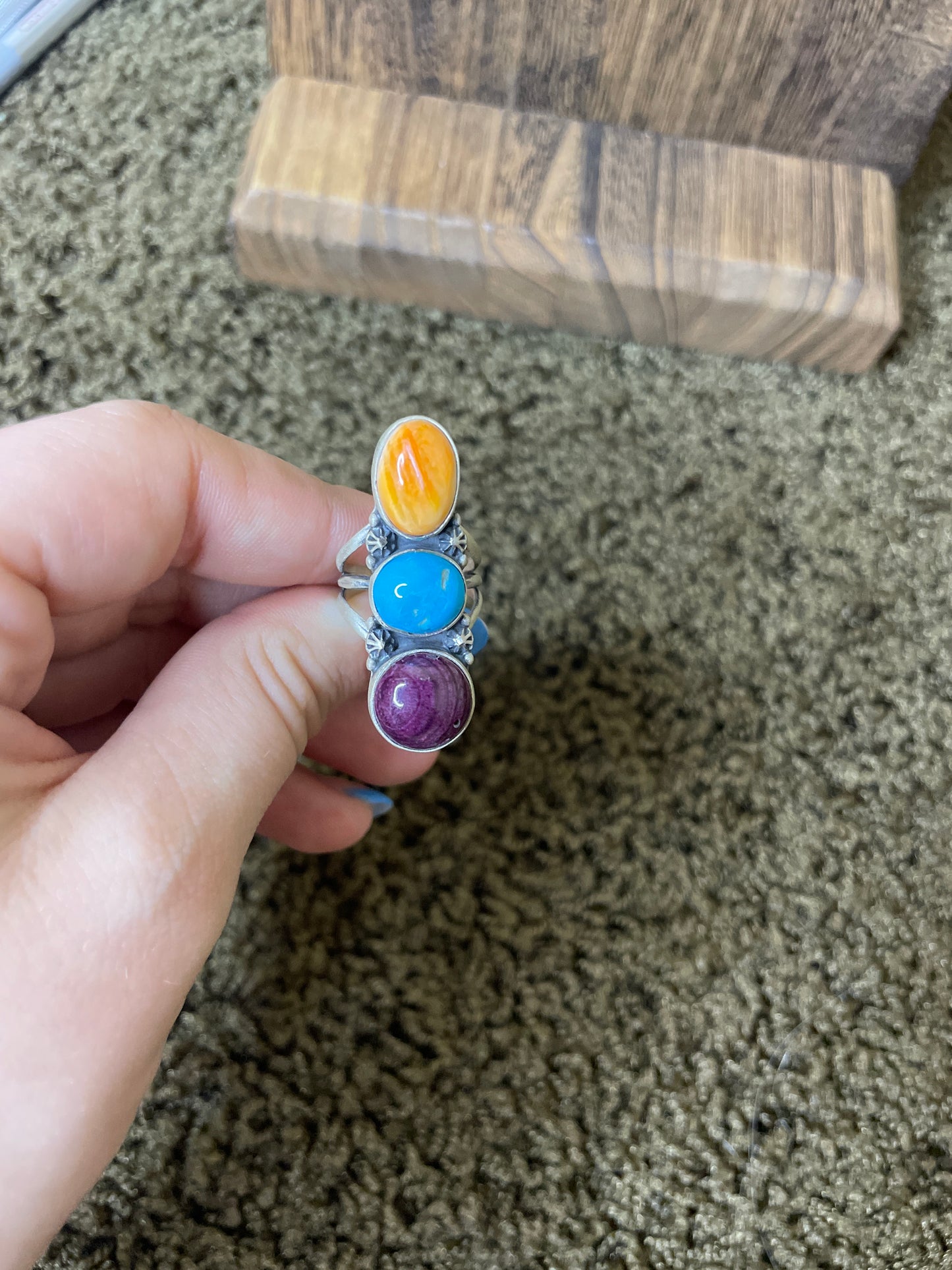 Navajo Handmade Multi Stone Ring