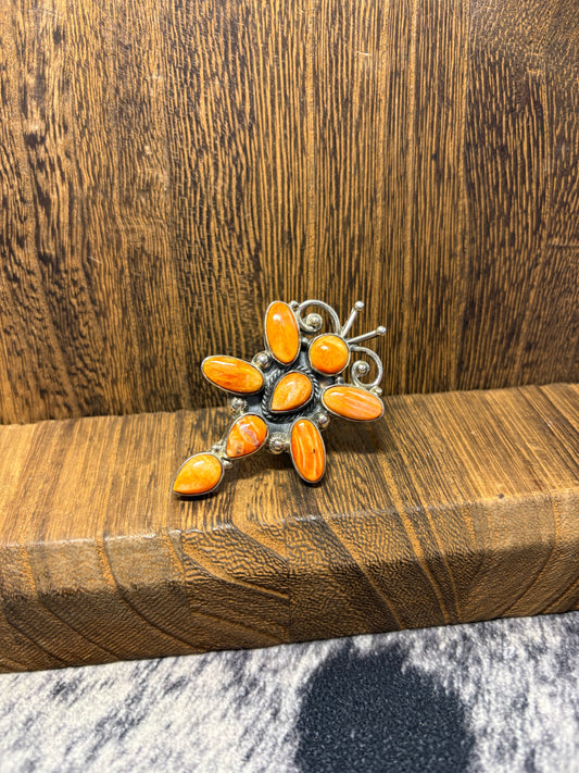 Orange Spiny Dragonfly Ring