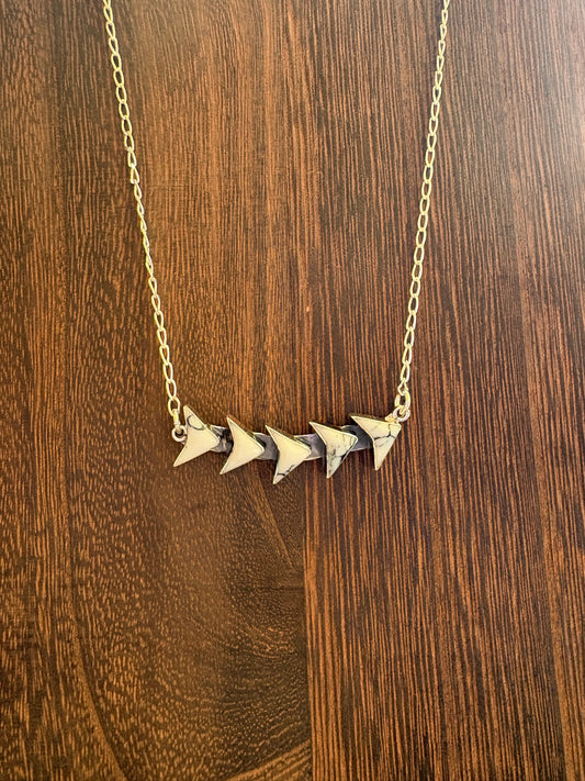 White Buffalo 5 Stone Arrow Necklace