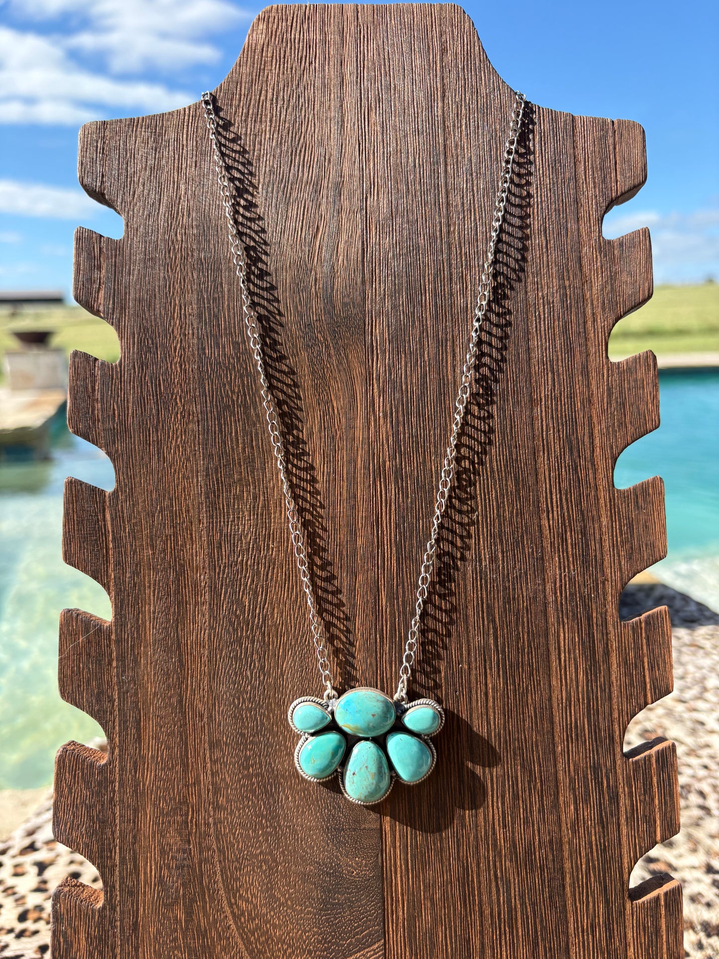 Kingman Statement Half Cluster Necklace