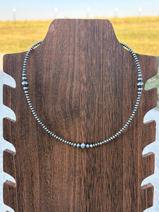 16” + 2” 3-6mm Graduated Sterling Pearls