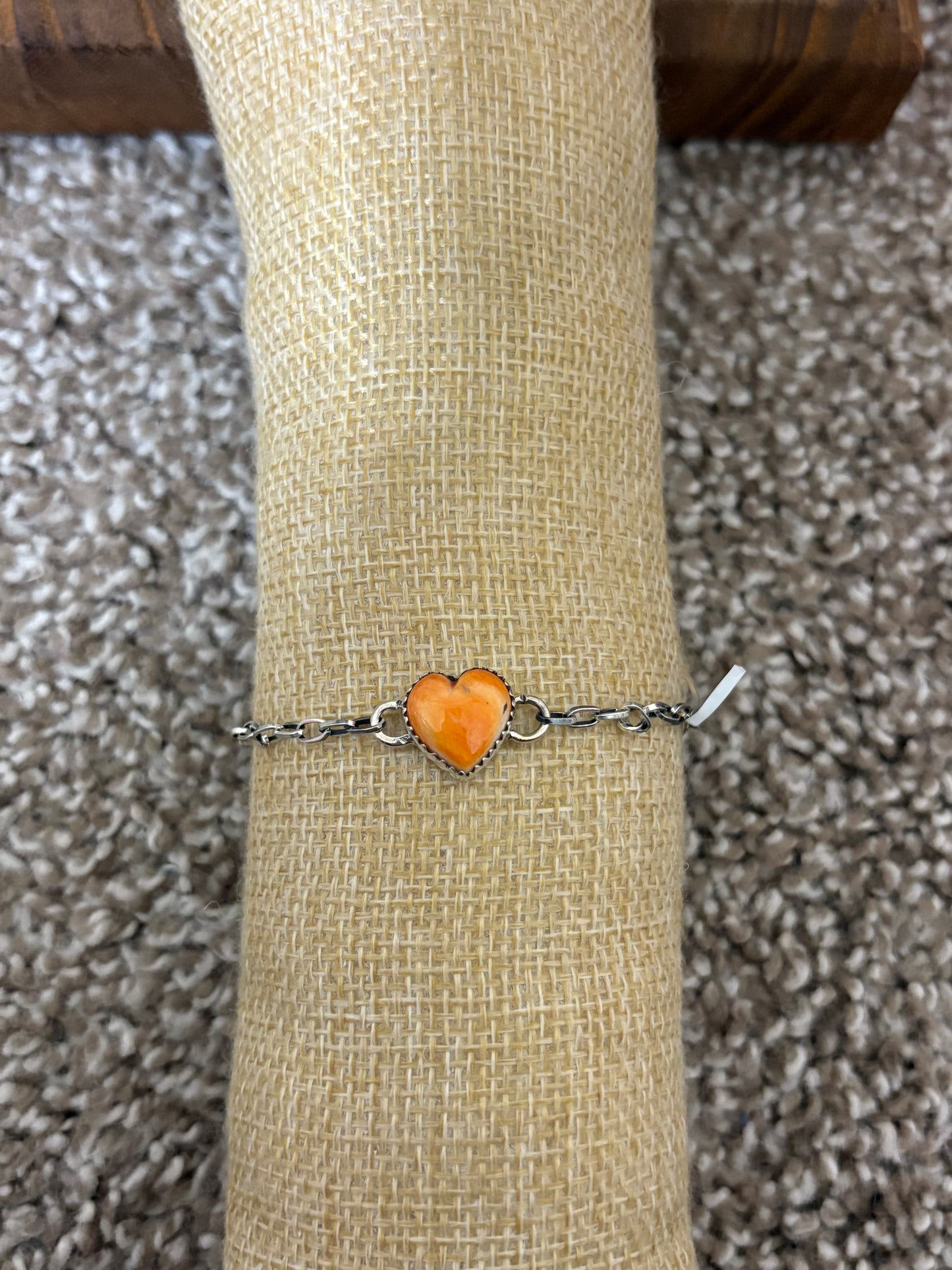 Orange Spiny Heart Bracelet