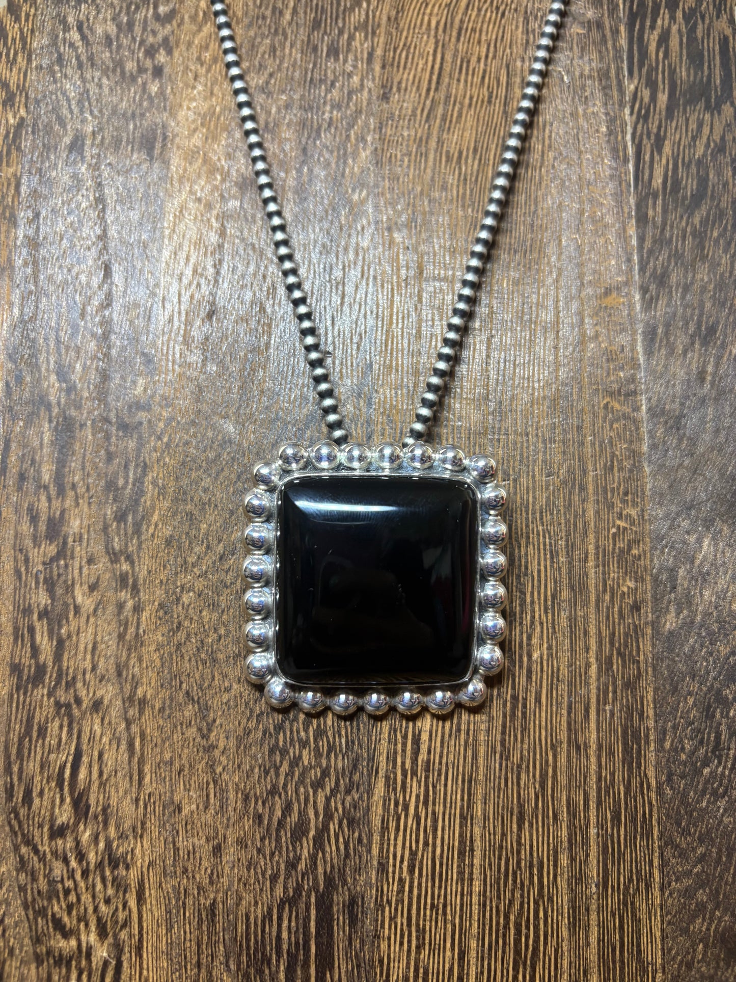 Black Onyx Large Square Pendant/Pin
